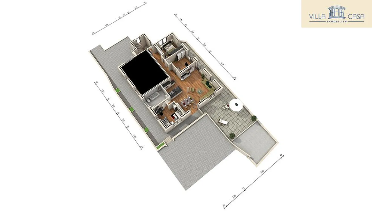 Wohnung (120m²) mit grosszügigem Grundriss & traumhafter Terrasse (118m²) - Foto 16 von 17