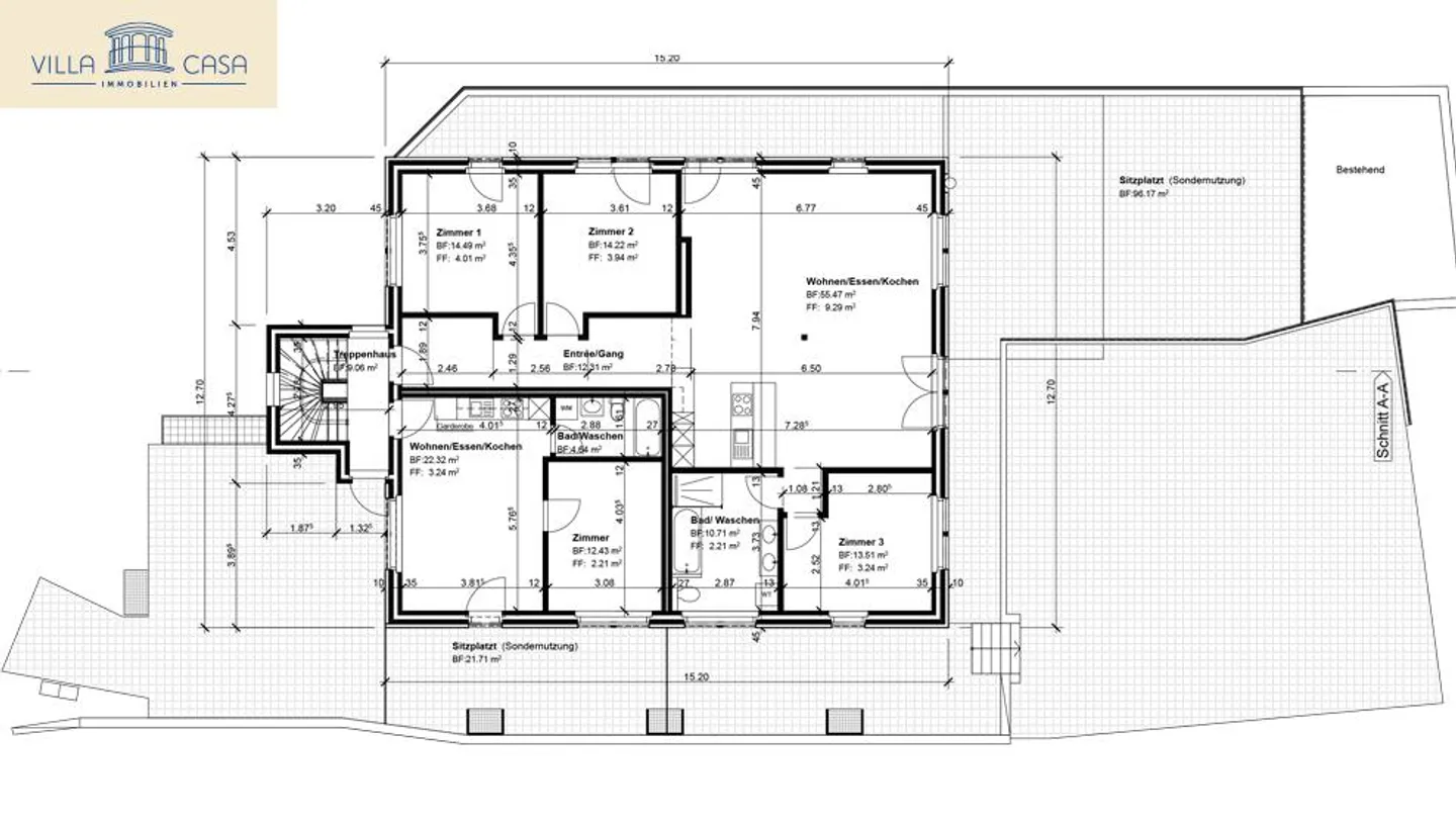 Wohnung (120m²) mit grosszügigem Grundriss & traumhafter Terrasse (118m²) - Foto 17 von 17