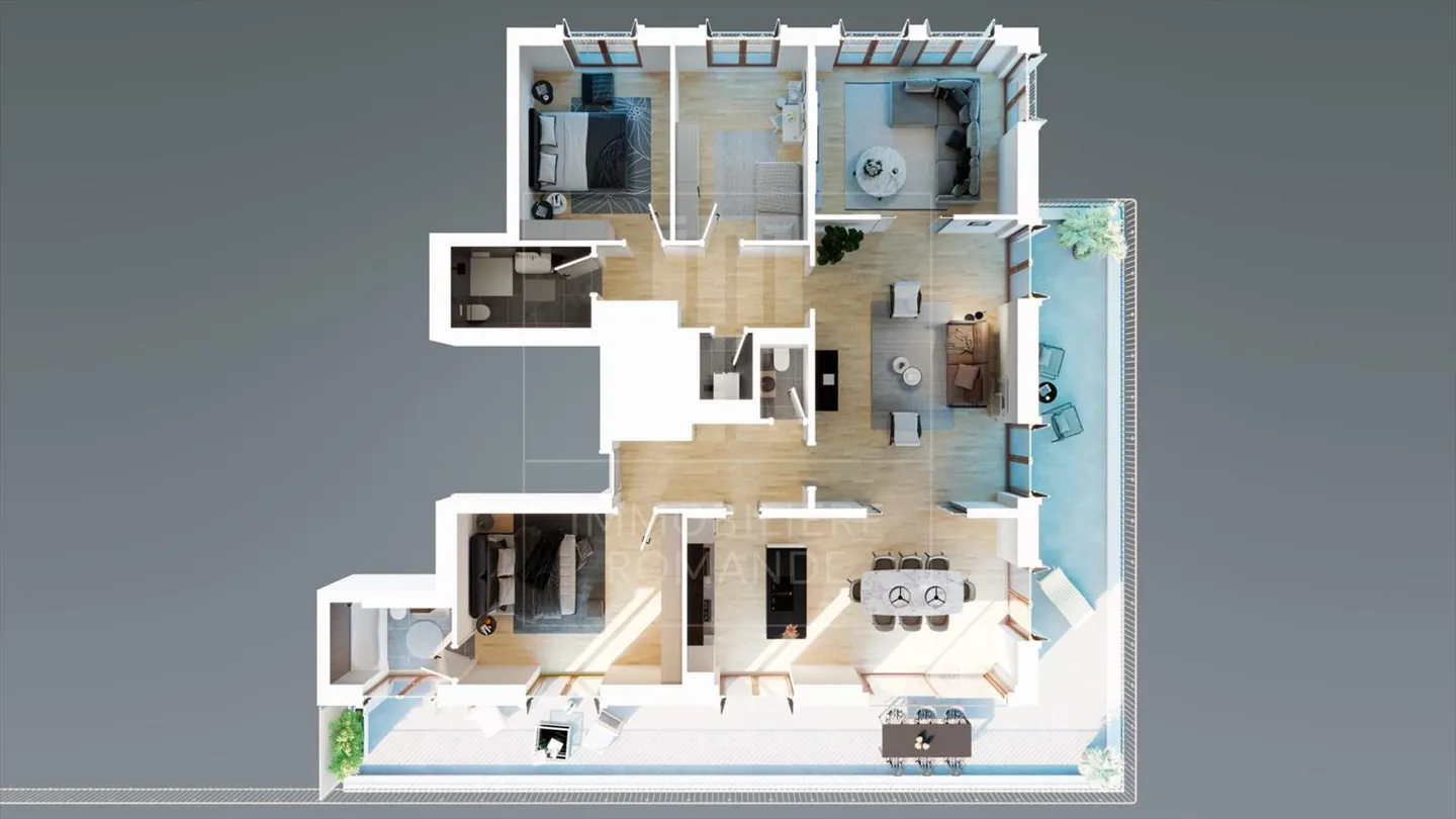 Prächtige 6-Zimmer-Dachwohnung - Foto 4 von 4