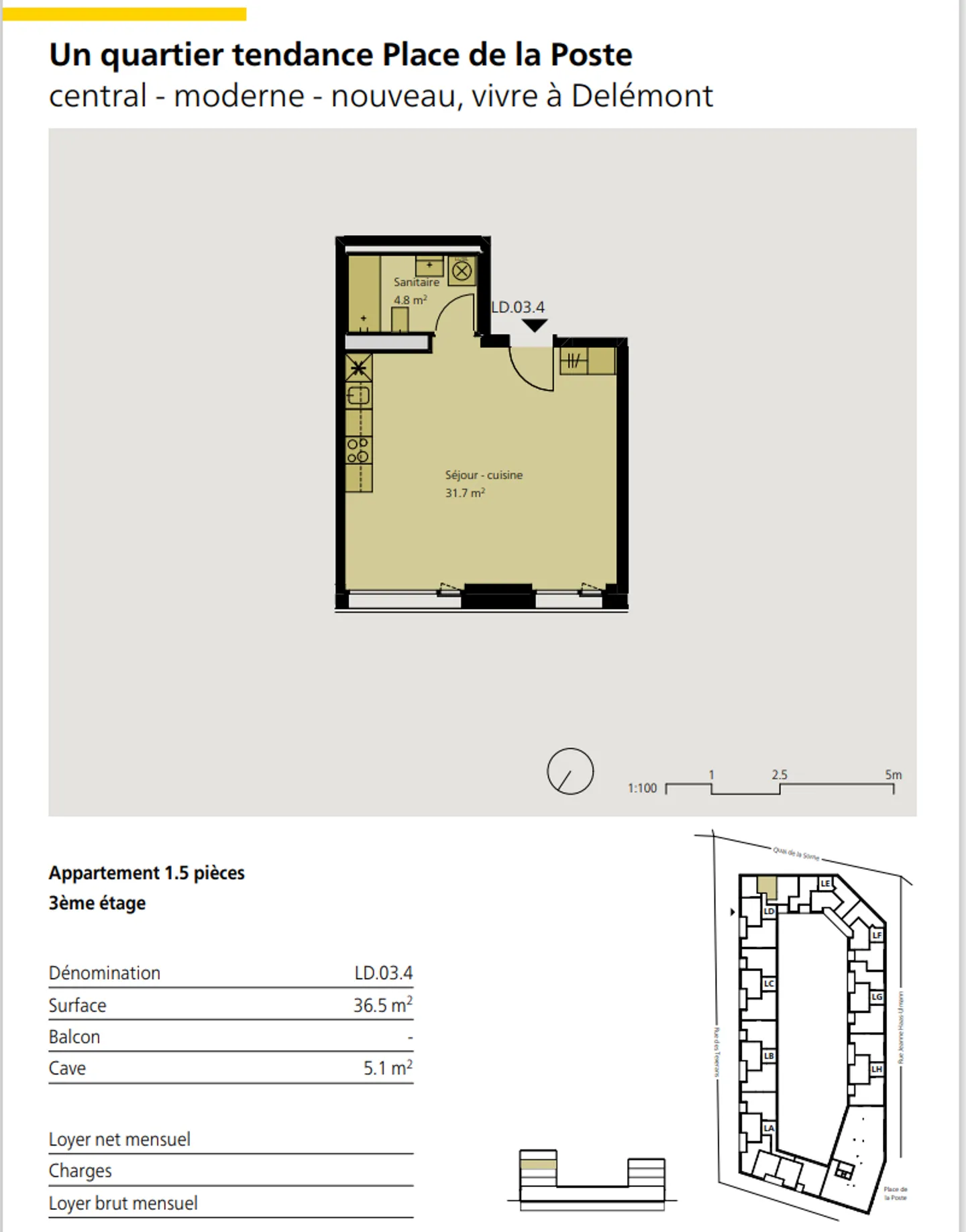 Studio zur Miete in Delémont - Foto 7 von 7