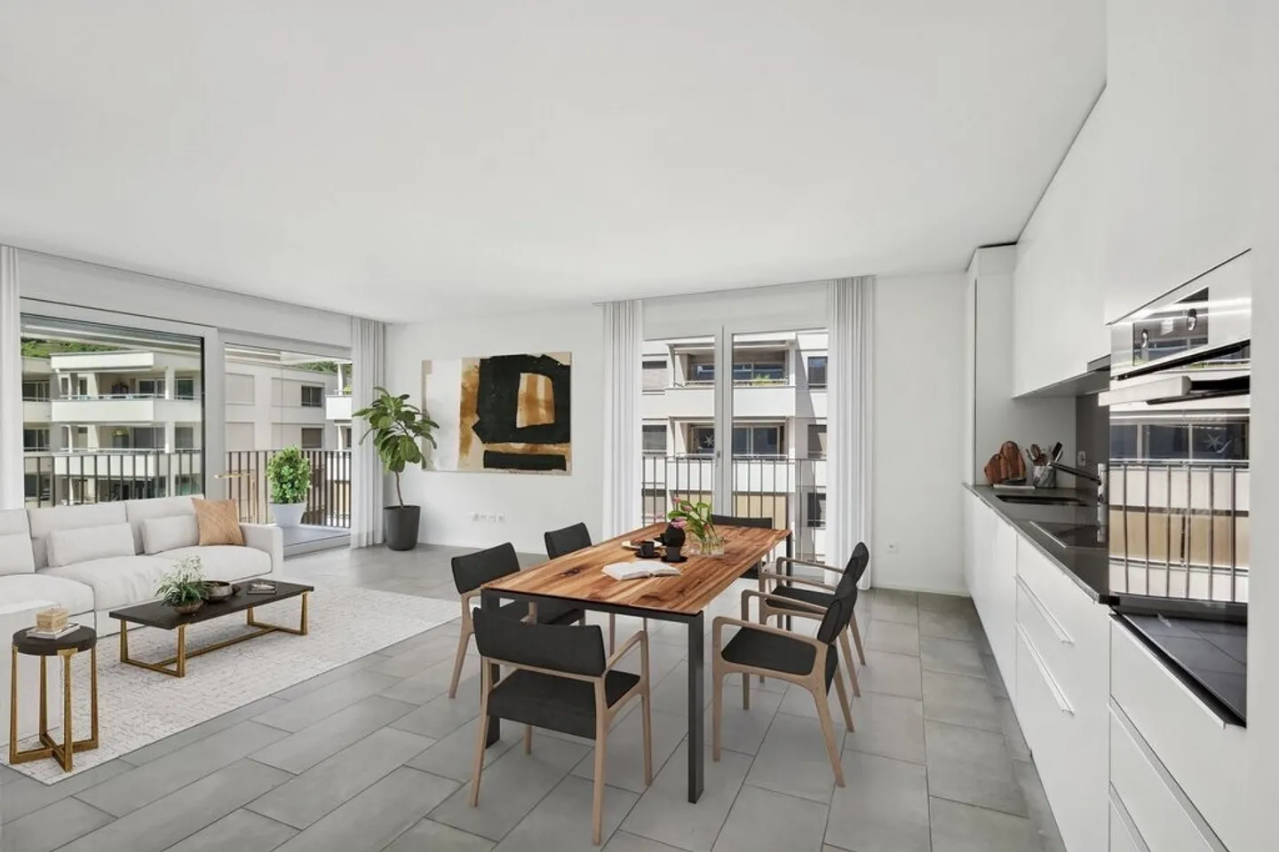 Appartement moderne et lumineux de 2,5 pièces dans la verdure - Photo 3 sur 7