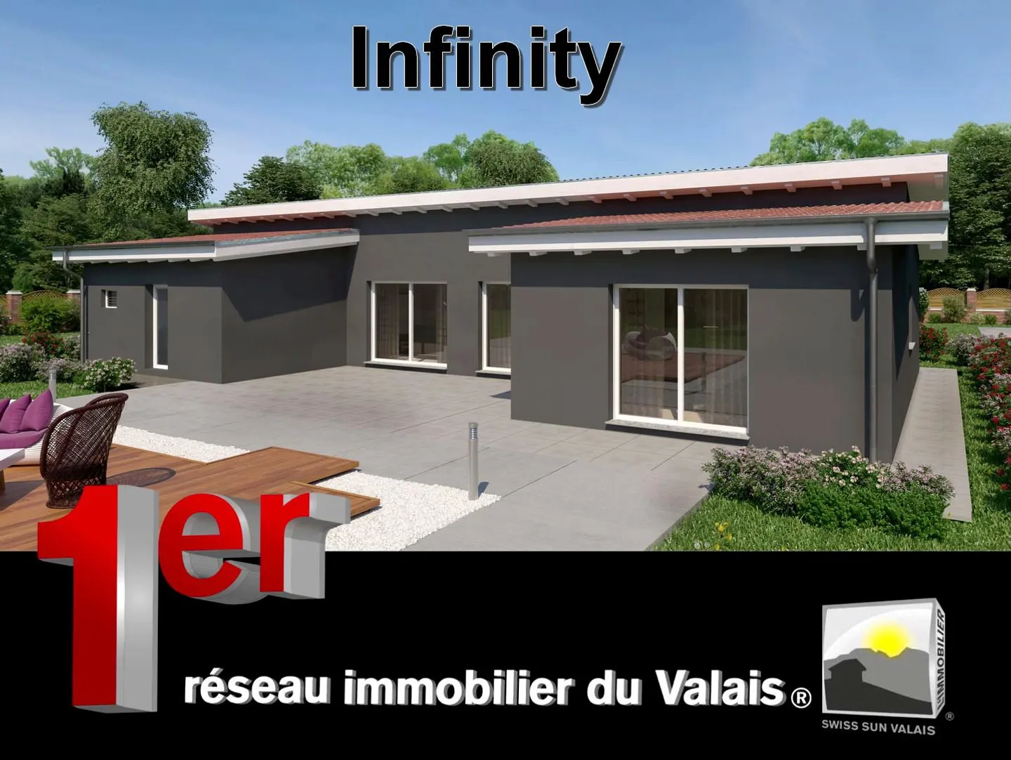VALAIS / Ich bin "INFINITY" Magnifique villa PLAIN-PIED à bâtir 3.5 pc - Foto 1 von 21