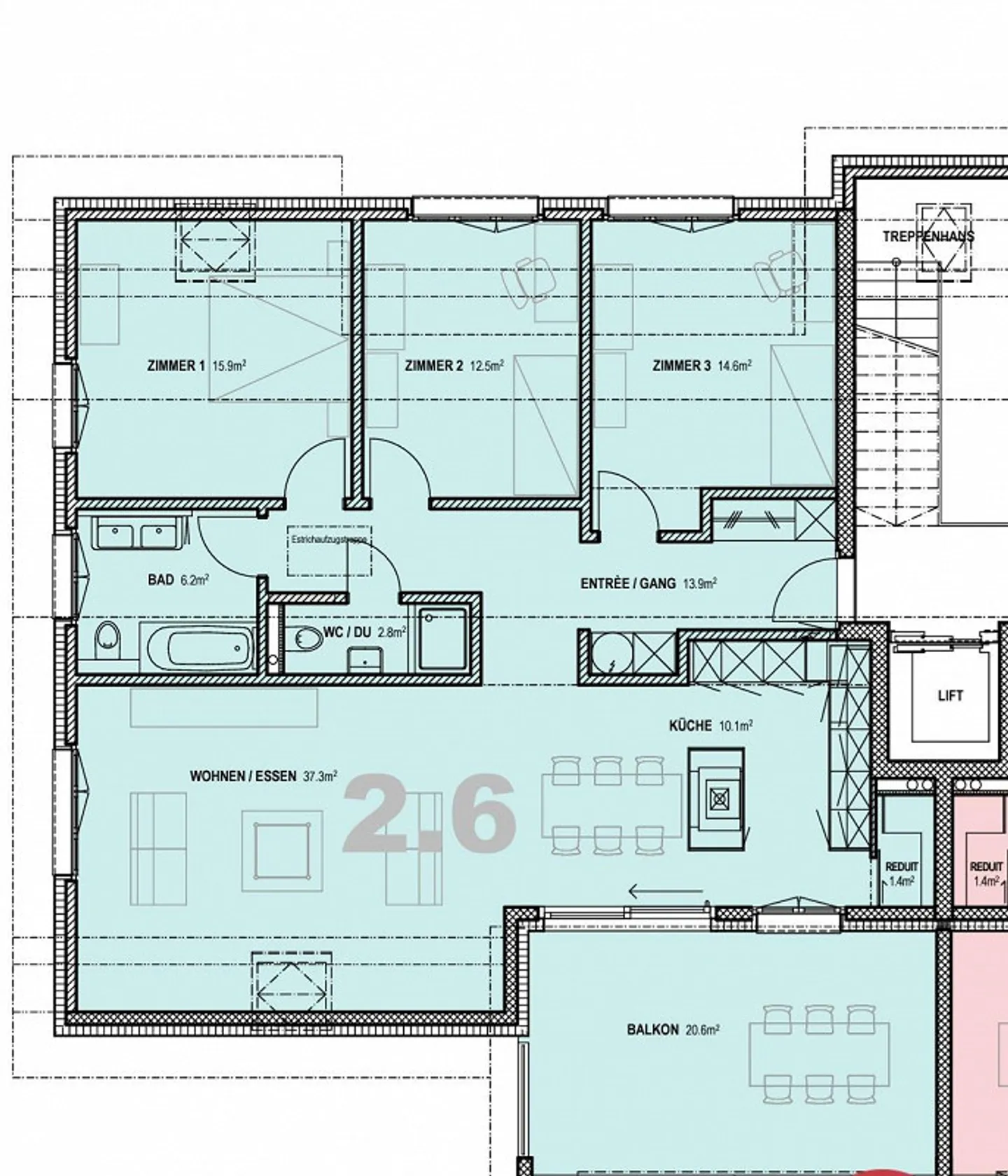 Geräumige 4.5 Zimmer Wohnung - Foto 3 von 5