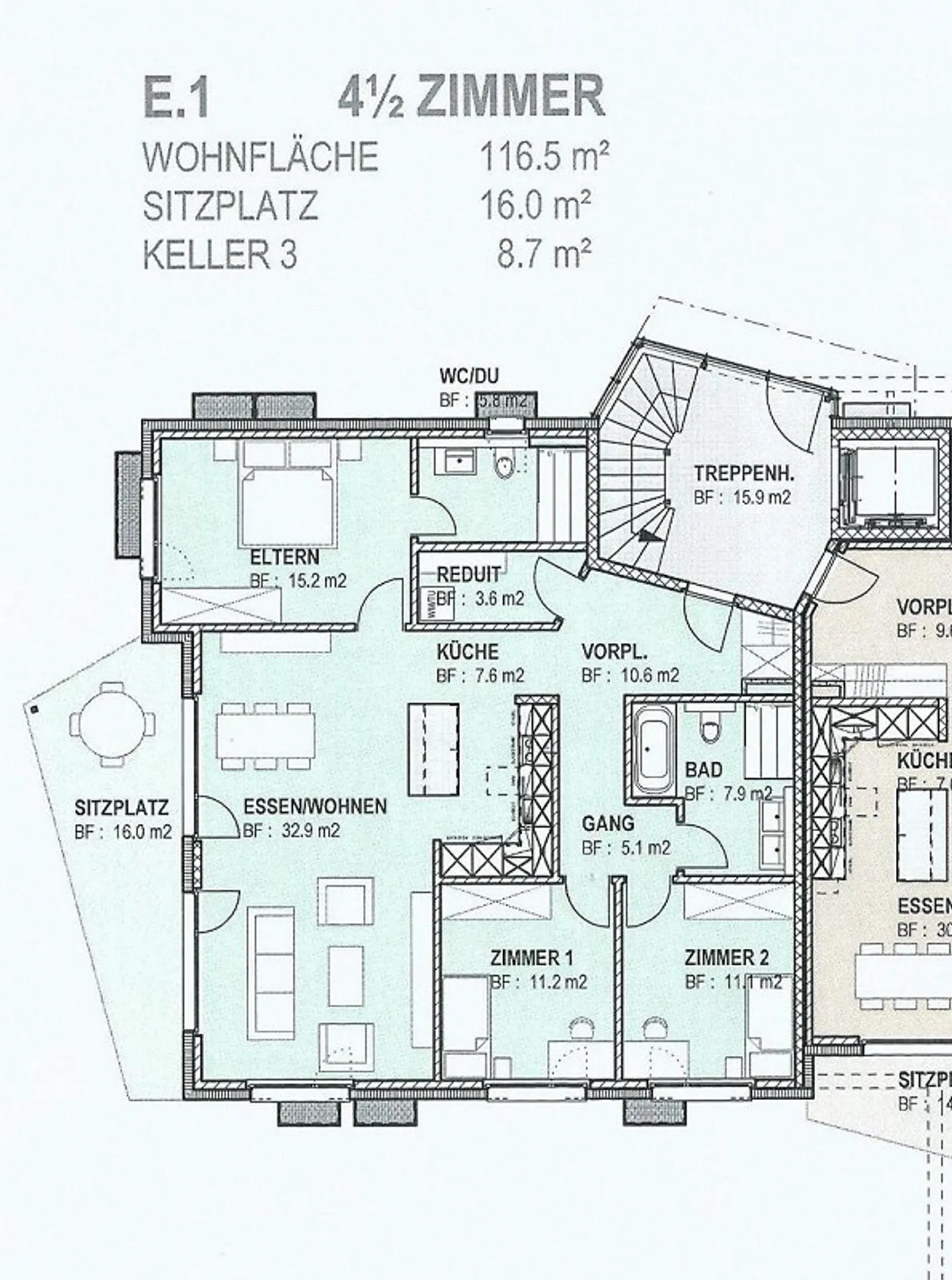 4.5-Zimmer Wohnung mit Garten - Foto 10 von 10