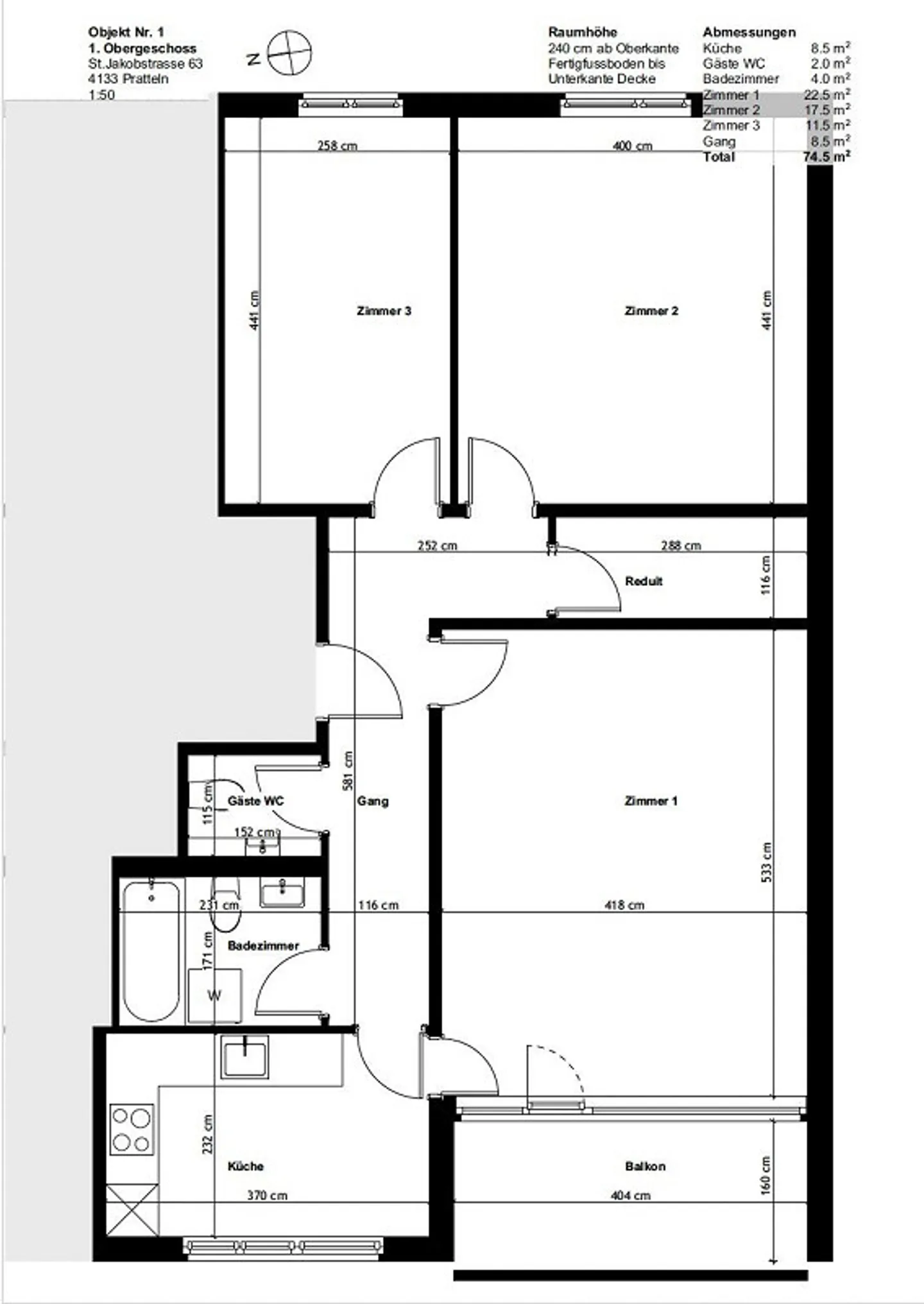 Modernes Apartment mit Balkon - Foto 12 von 13