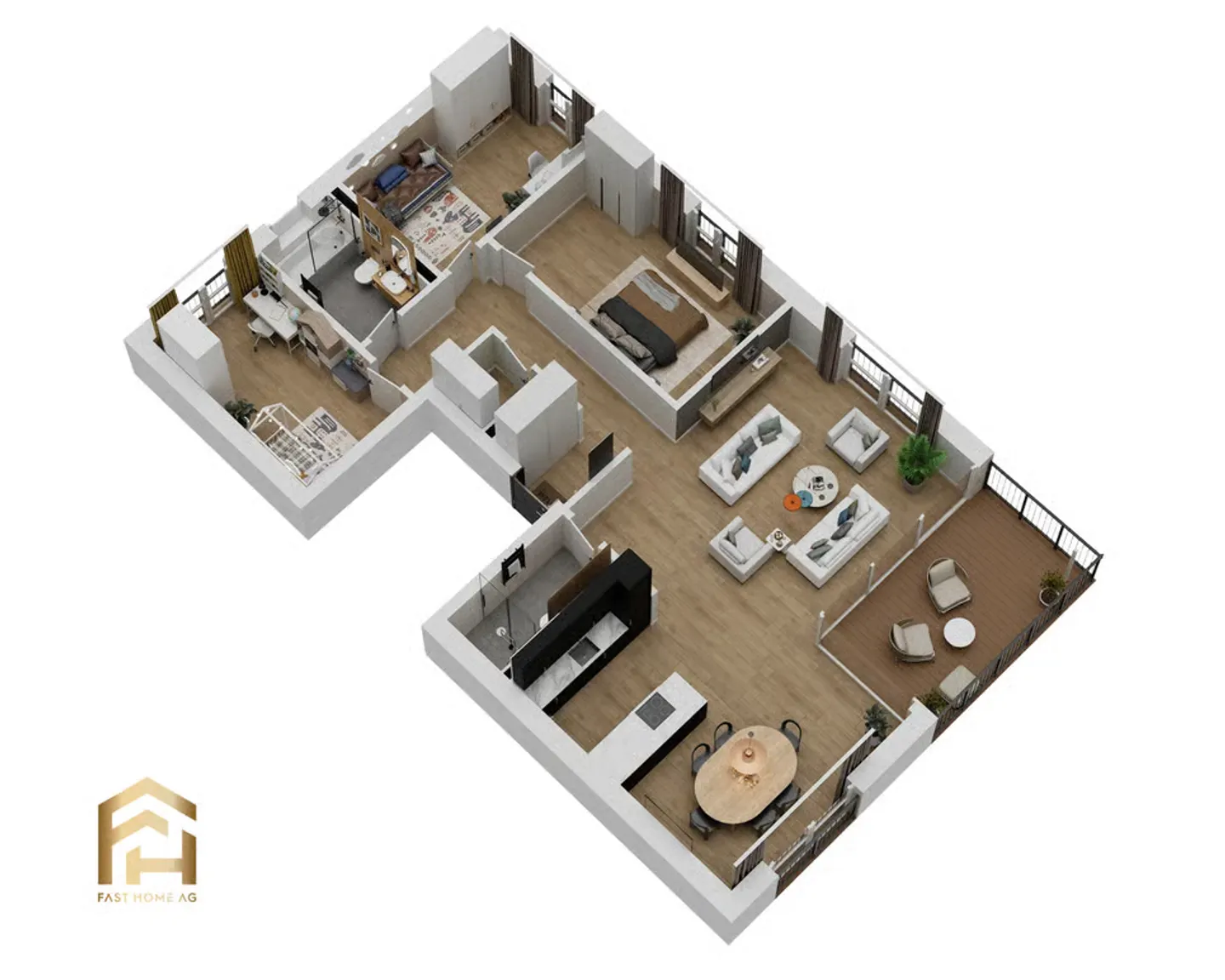 Geräumige 4.5 Zimmerwohnung im Erdgeschoss mit Gartenfläche - Foto 10 von 13