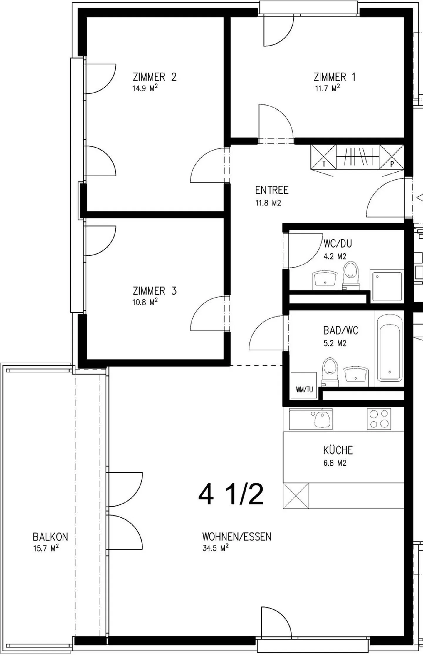 Bright 4.5-room apartment with balcony in a central location - Photo 6 of 6