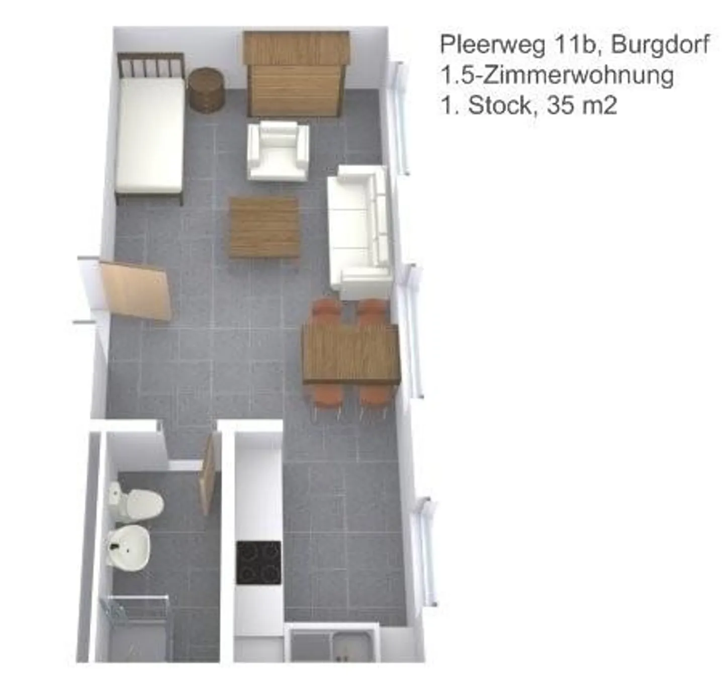 Appartement moderne 1.5 pièces - Photo 6 sur 7