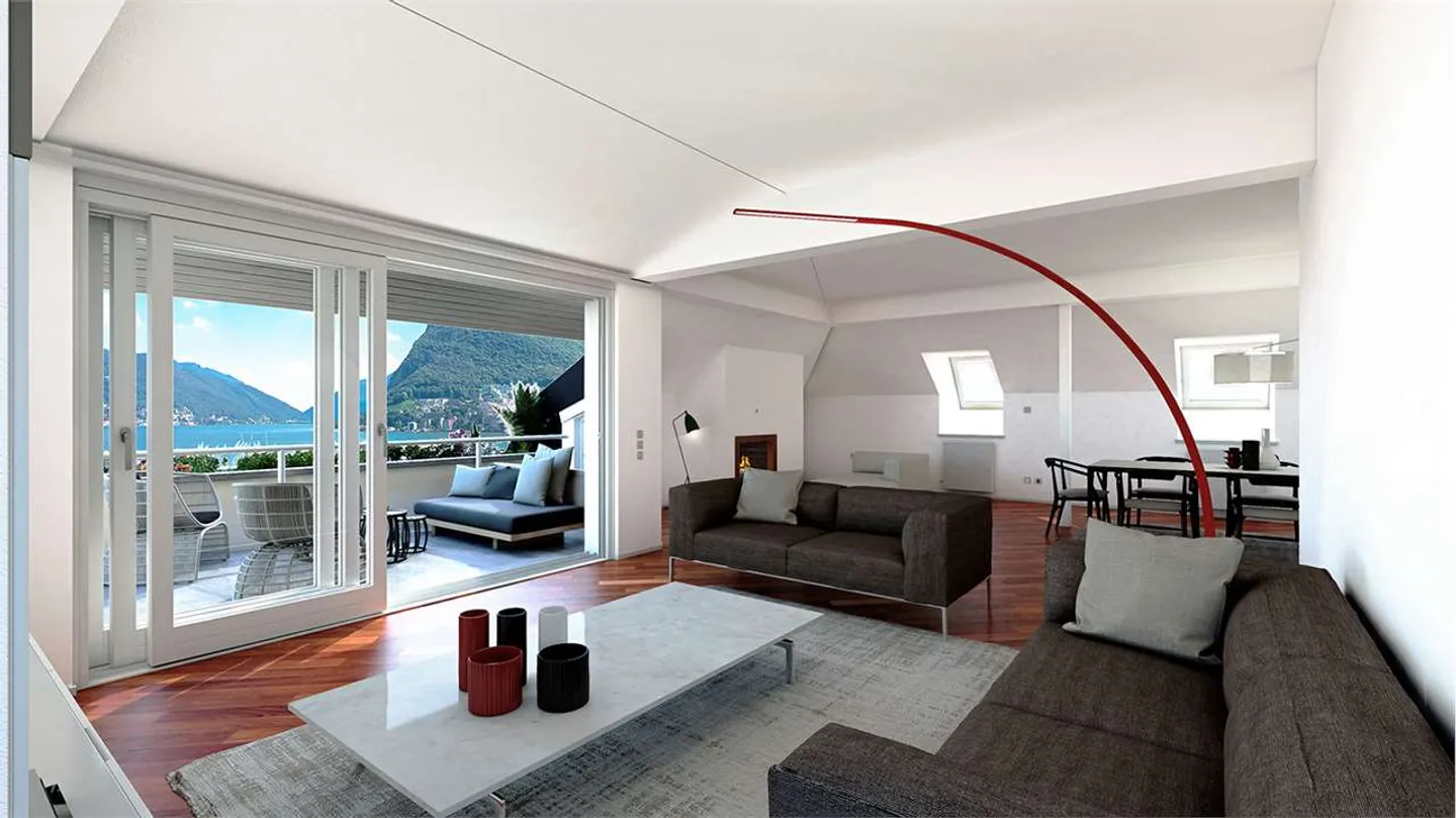 Luxuriöse 5.5-Zimmer-Wohnung mit Seeblick in Lugano Zentrum - Foto 1 di 4