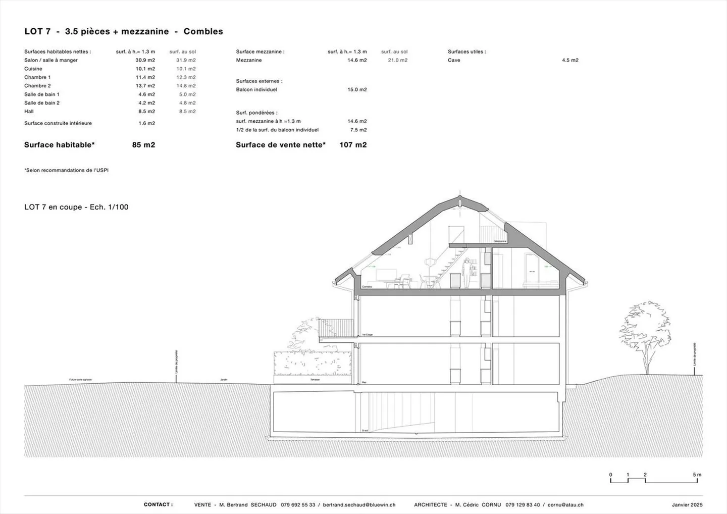 Magnifique appartement en attique avec mezzanine et grand balcon - Unité 7 - Photo 5 sur 9