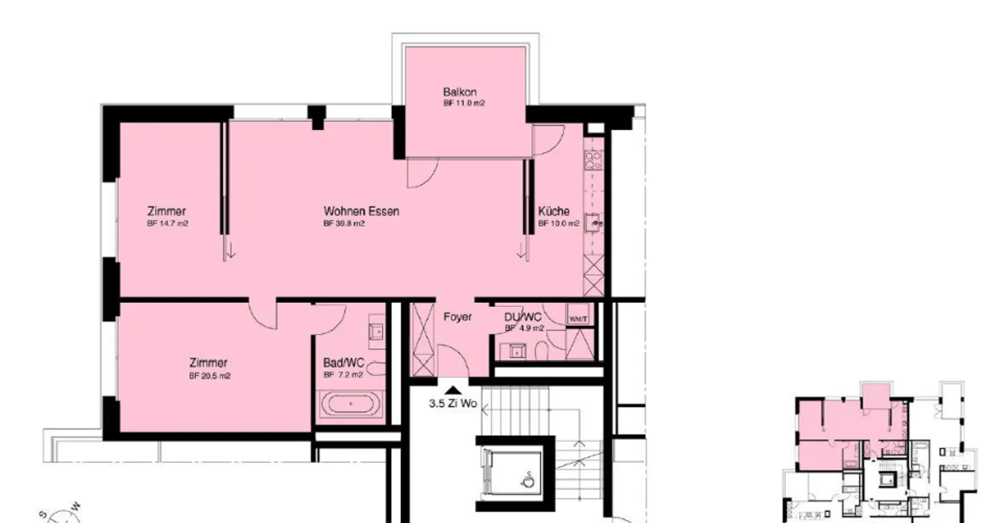 Appartamento di 3.5 locali a Seefeld, 102 m2, 5° piano - Foto 8 di 8