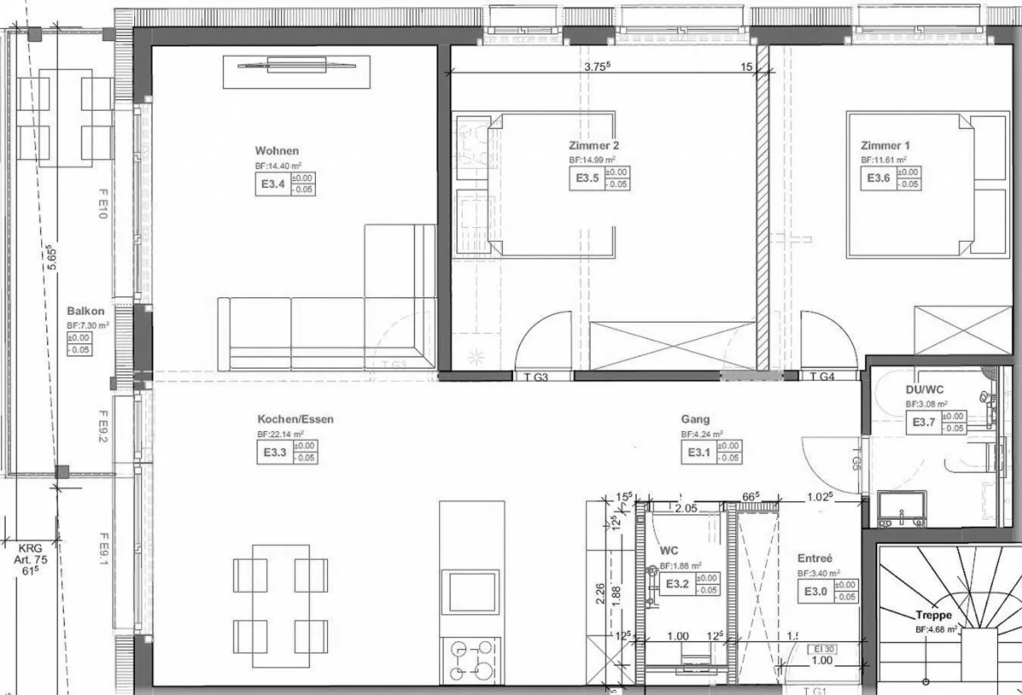 Fully renovated 3.5 room apartment (Type G) - Photo 5 of 5