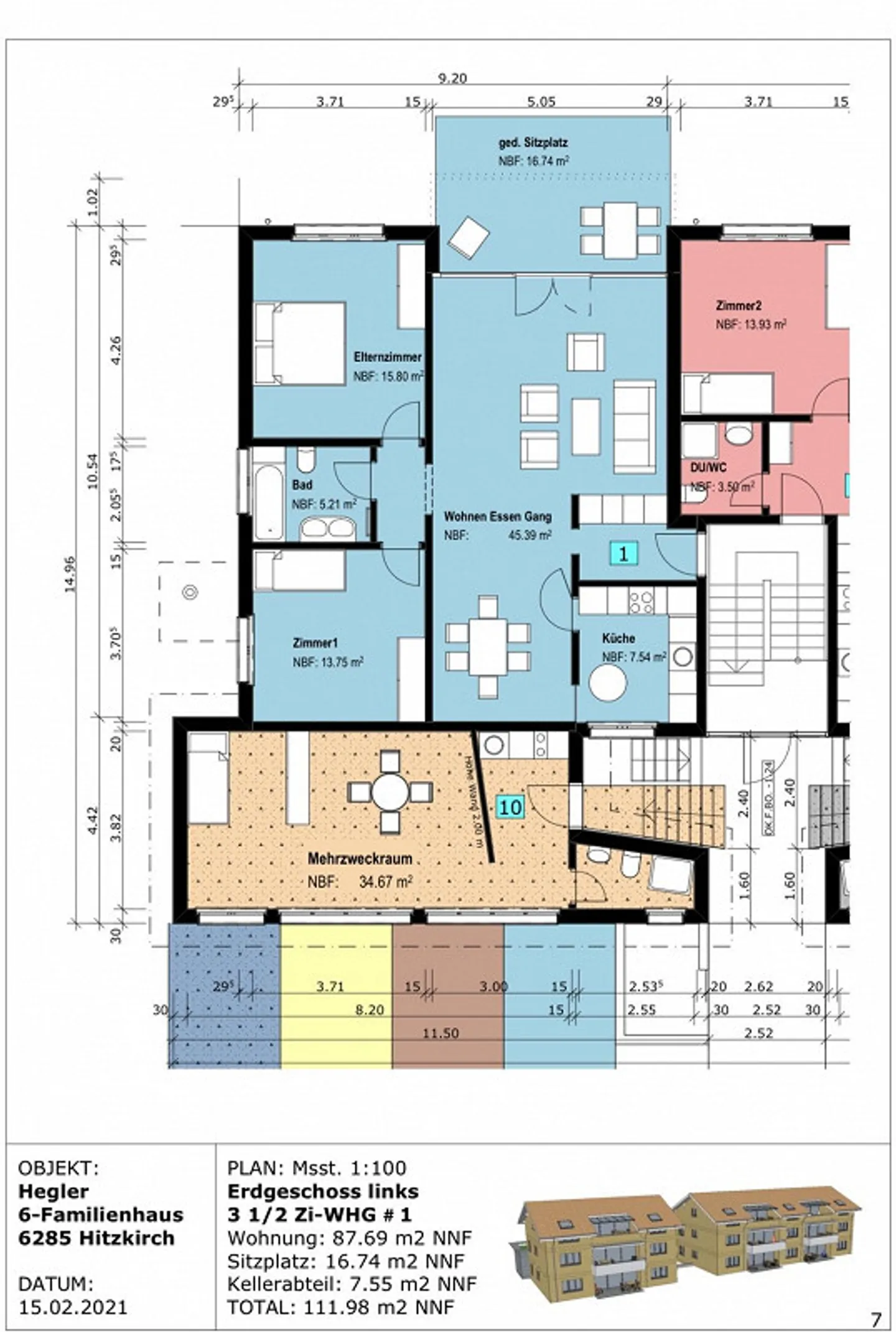 Grosse & Helle 3 1/2- Zimmerwohnung - Foto 7 von 7