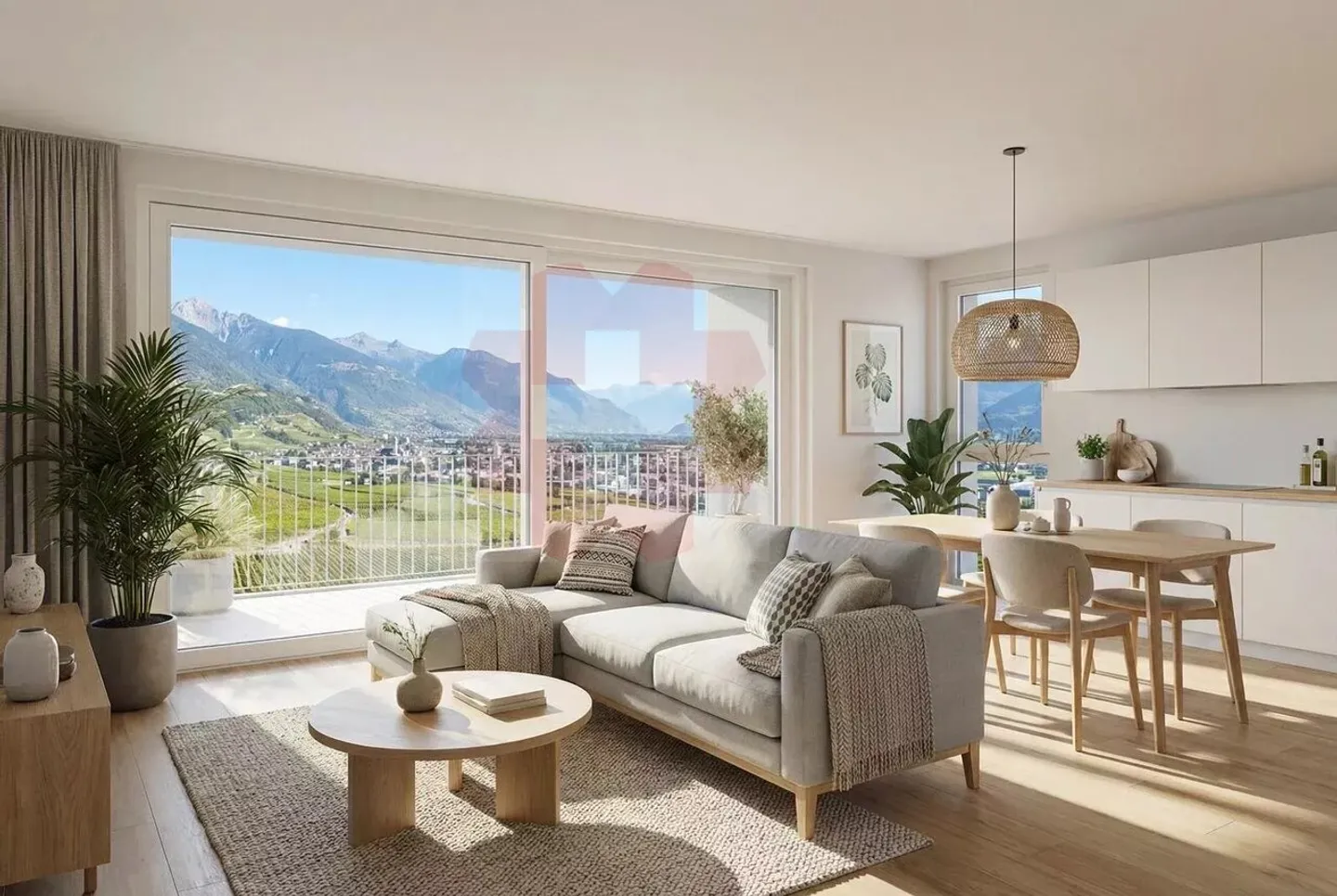 Appartement moderne de 3,5 pièces avec vue sur les montagnes à Charrat - Photo 2 sur 4