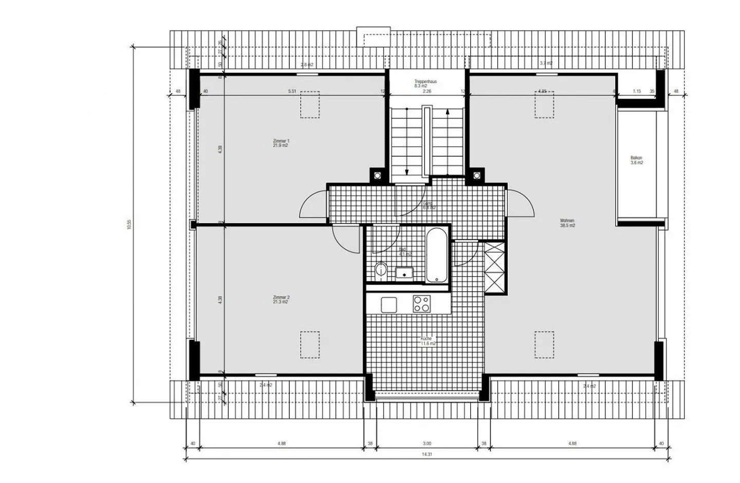 Ampio appartamento mansardato in affitto a Dornach - Foto 10 di 10