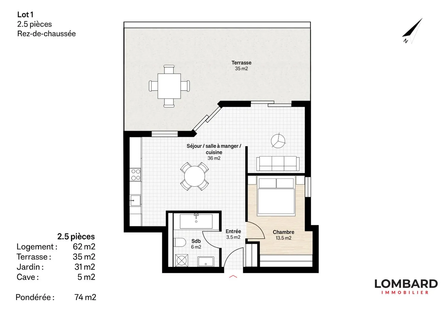 Appartement moderne avec terrasse - Photo 6 sur 6