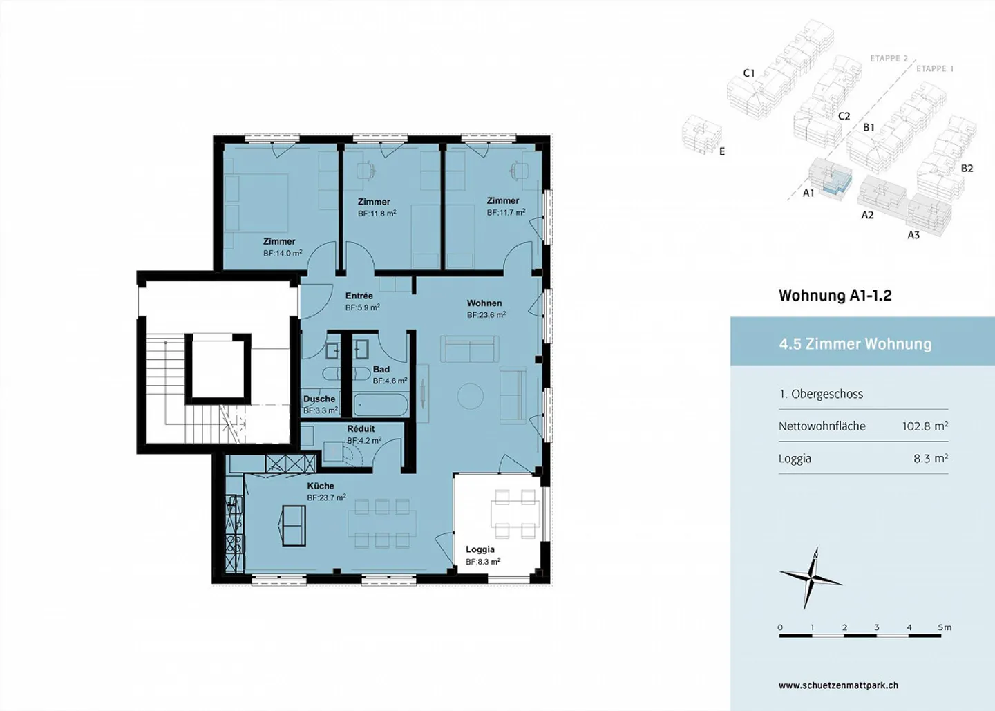 Stilvolle moderne 4.5 Zimmer Wohnung im schönen Inwil - Foto 6 di 7