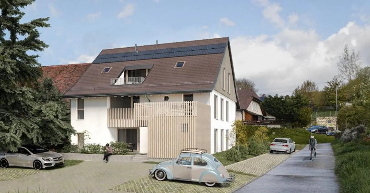 The construction is progressing! Delivery for summer 2027. Only 2 apartments available. Starting from CHF 795,000.--. - Photo 3 of 12