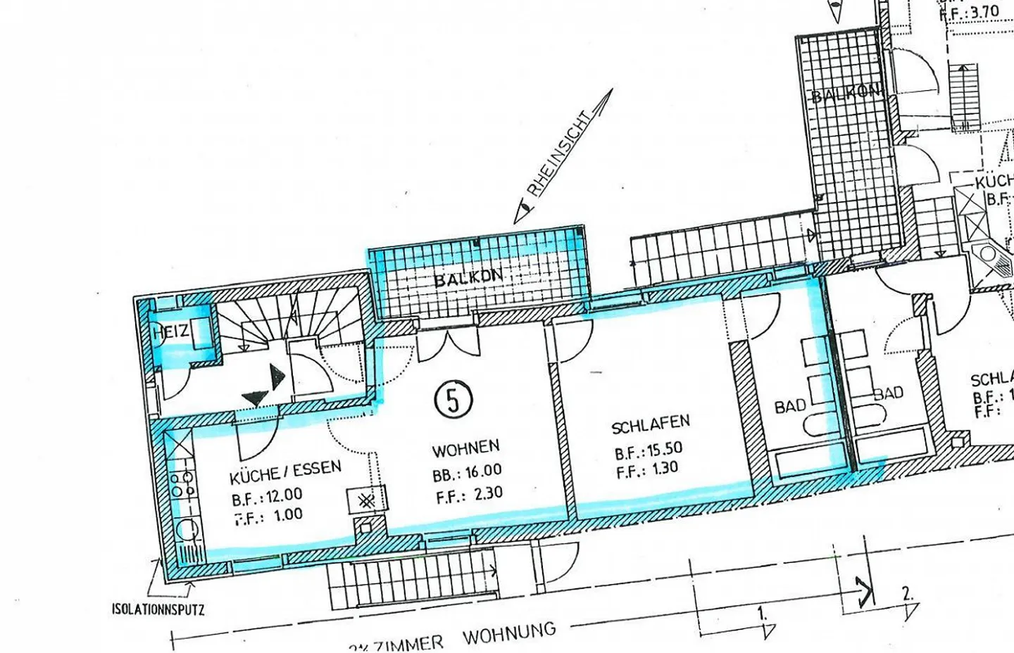 Charmante 2.5-Zimmer-Wohnung an der Trüllergasse 12 in Feuerthalen - Foto 8 von 8