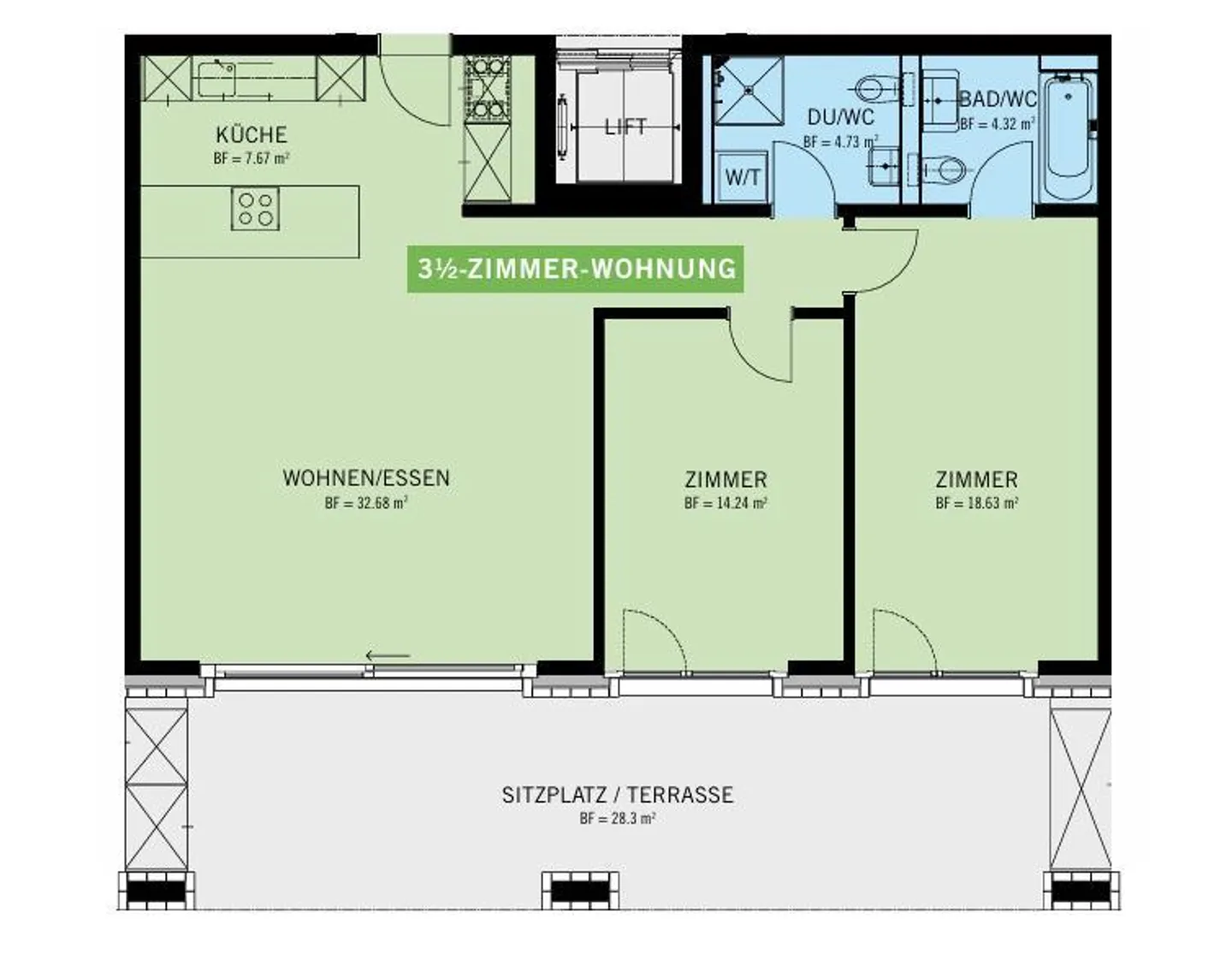 Modernes Apartment in Wilen - Foto 6 von 6