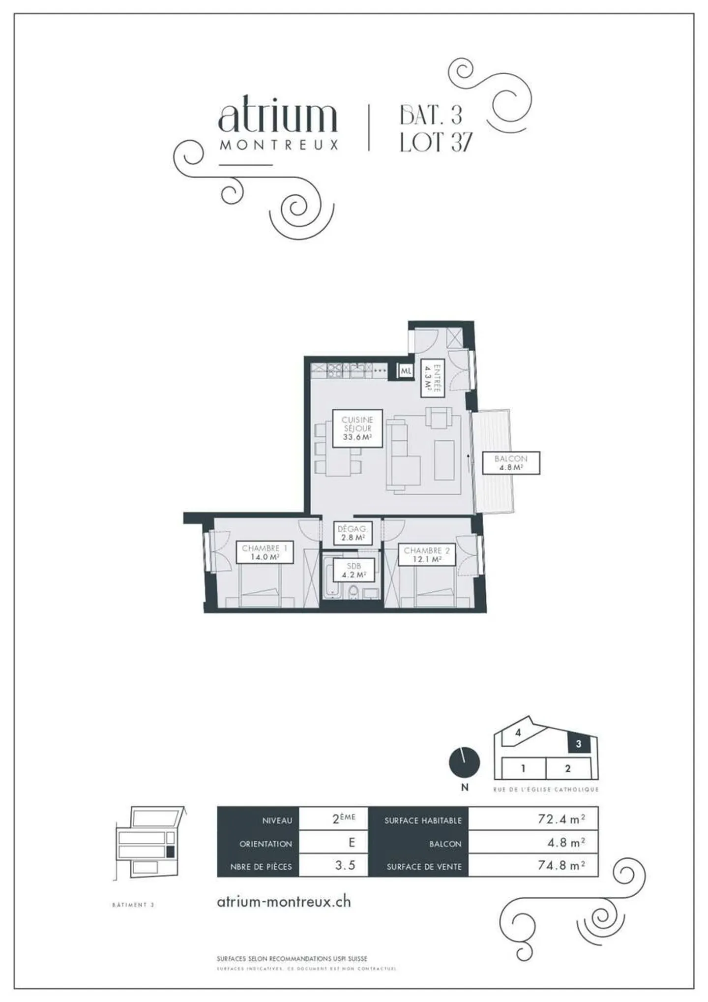 Magnifique appartement 3.5 pièces dans un immeuble neuf - Photo 7 sur 7