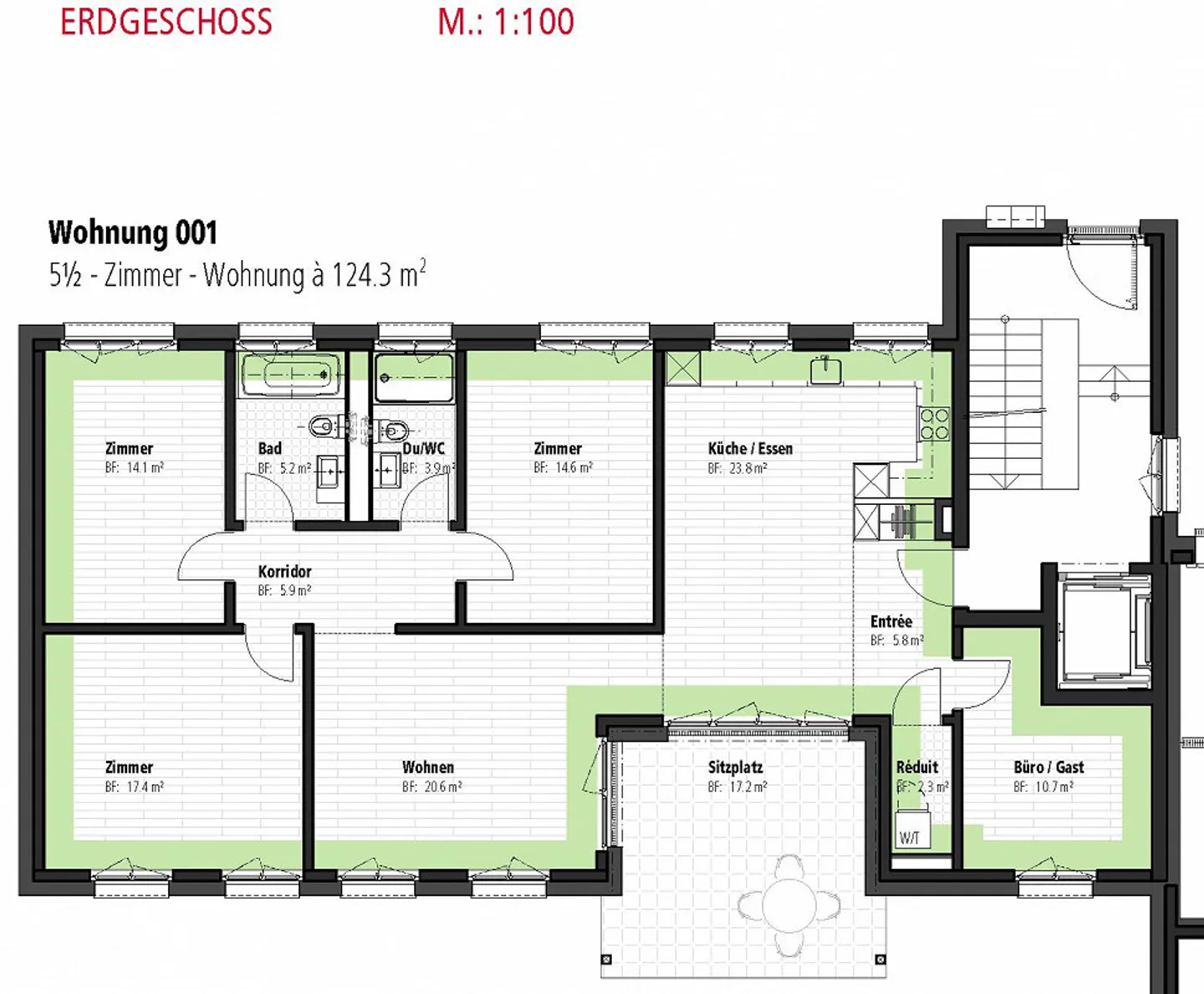 Prima occupazione nel cuore di Volketswil – moderno appartamento con giardino di 5,5 stanze - Foto 8 di 15