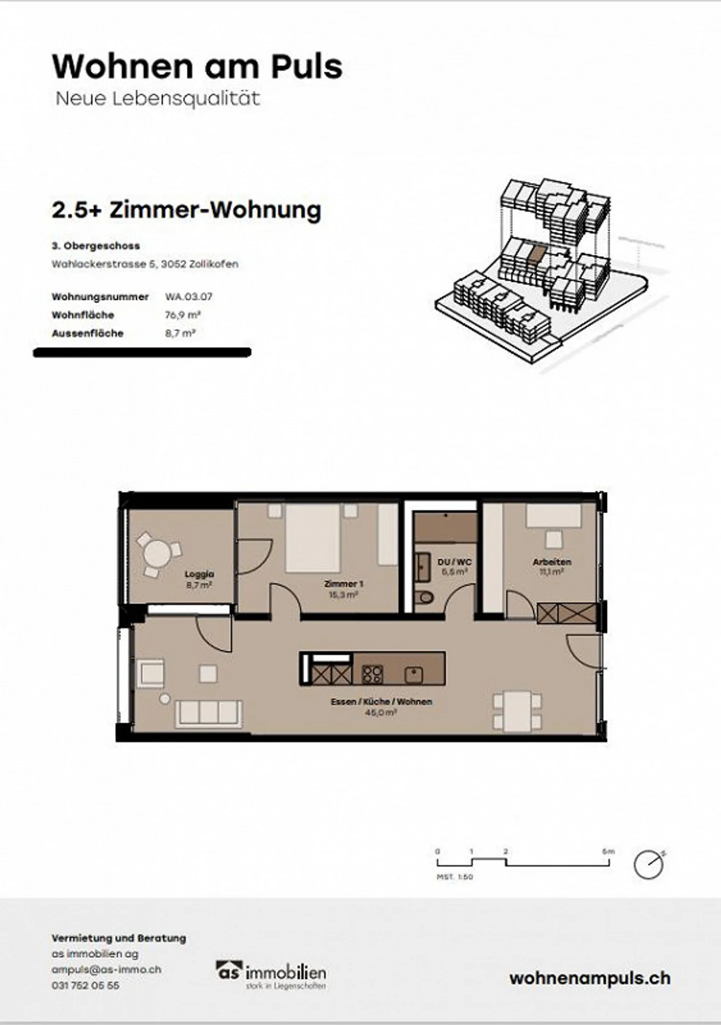 Topmoderne Wohnung in Zollikofen - Foto 8 von 8