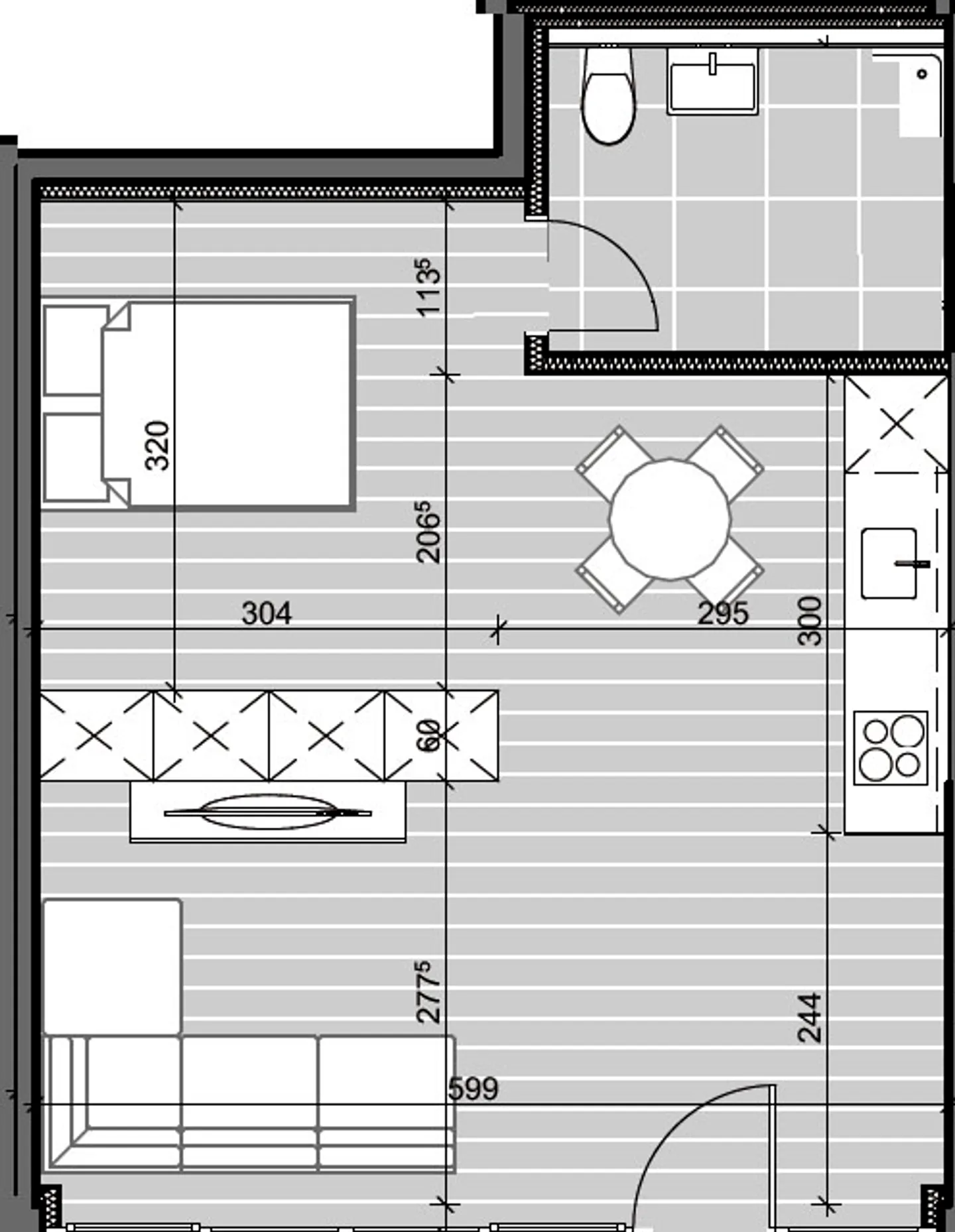 Wohnung mit Terrasse 1,5 Zimmer - Foto 8 von 8
