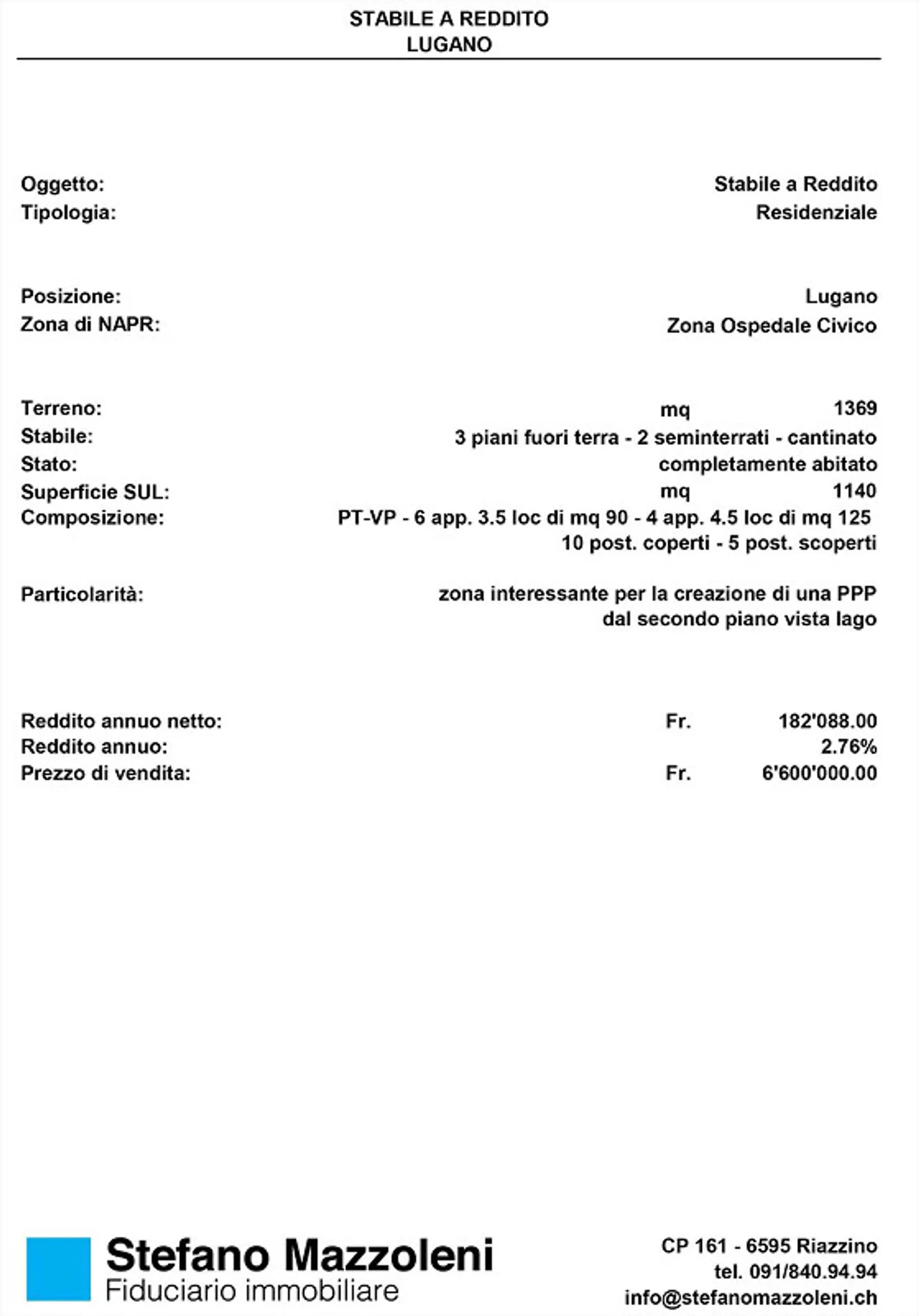 Lugano – Investissement immobilier à fort potentiel - Photo 1 sur 1