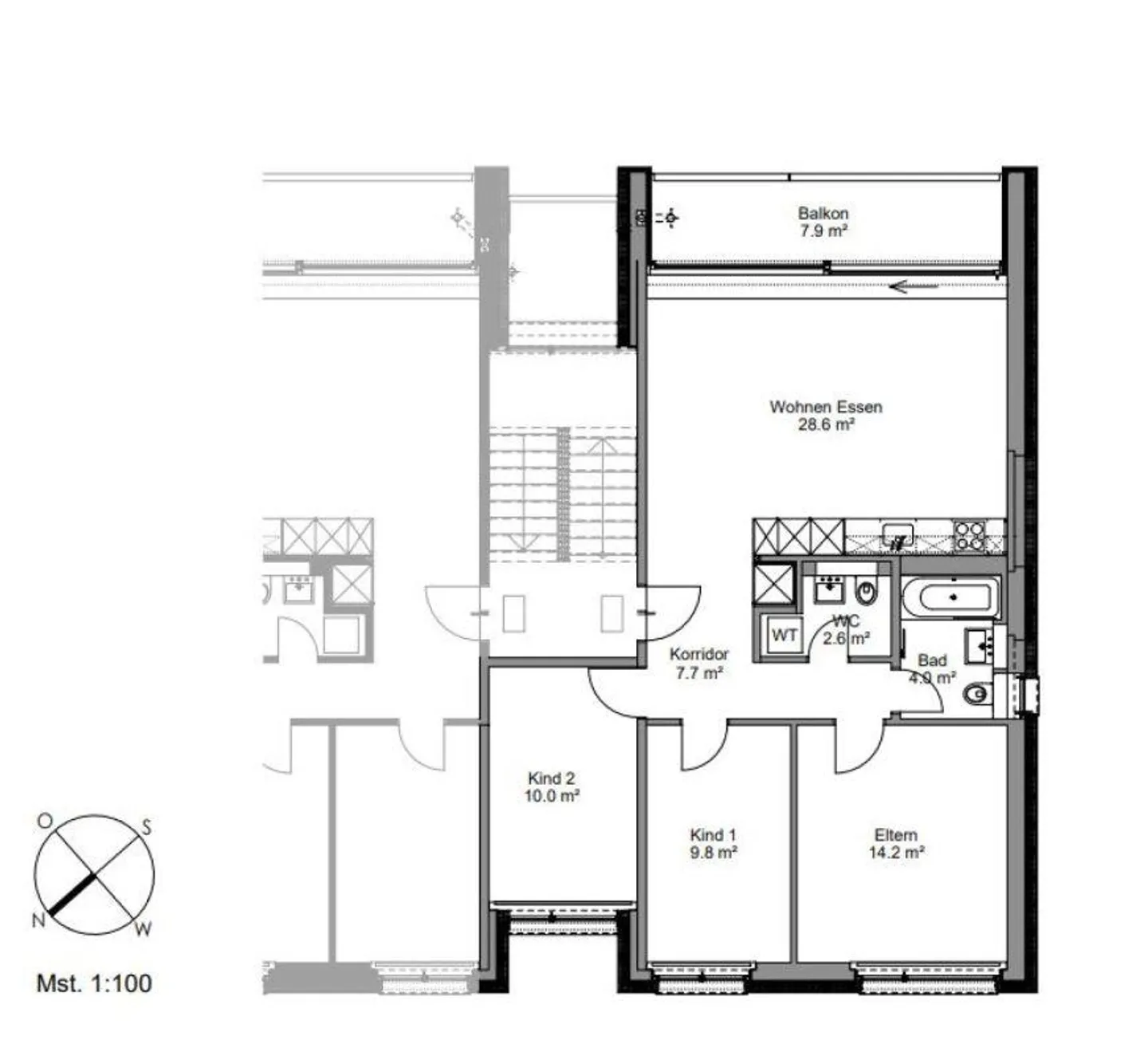 Helle 4.5-Zimmer-Wohnung an privilegierter Lage in Brugg - Foto 6 von 6