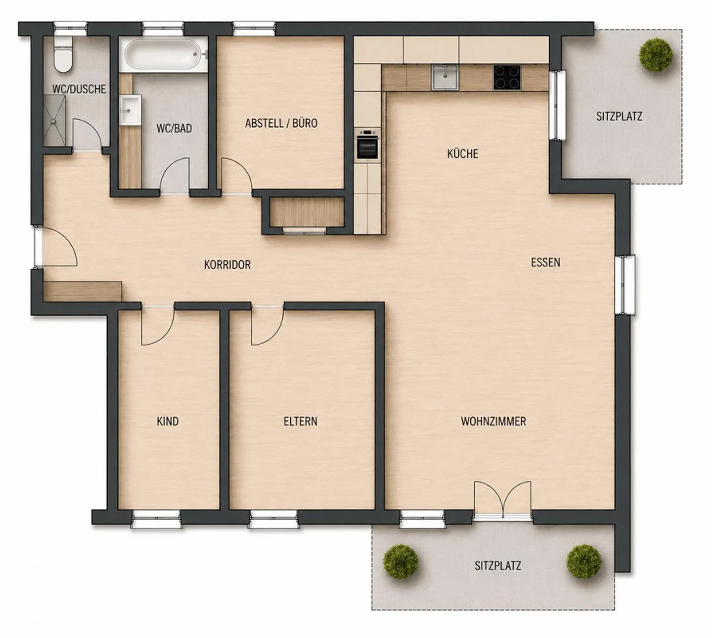 4-room garden apartment in owner standard - Photo 10 of 10
