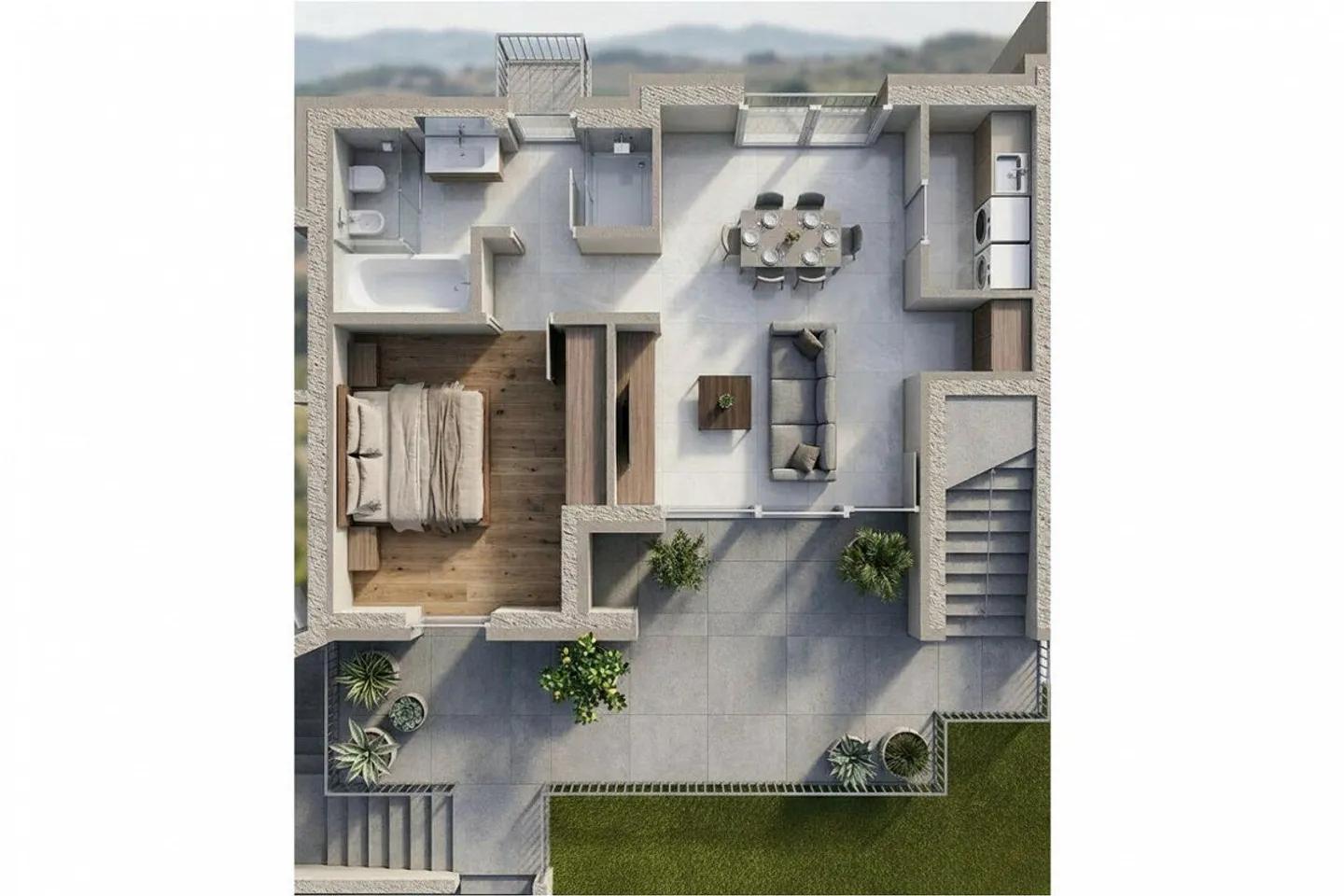 Modernes Apartment mit Garten - Foto 2 von 2