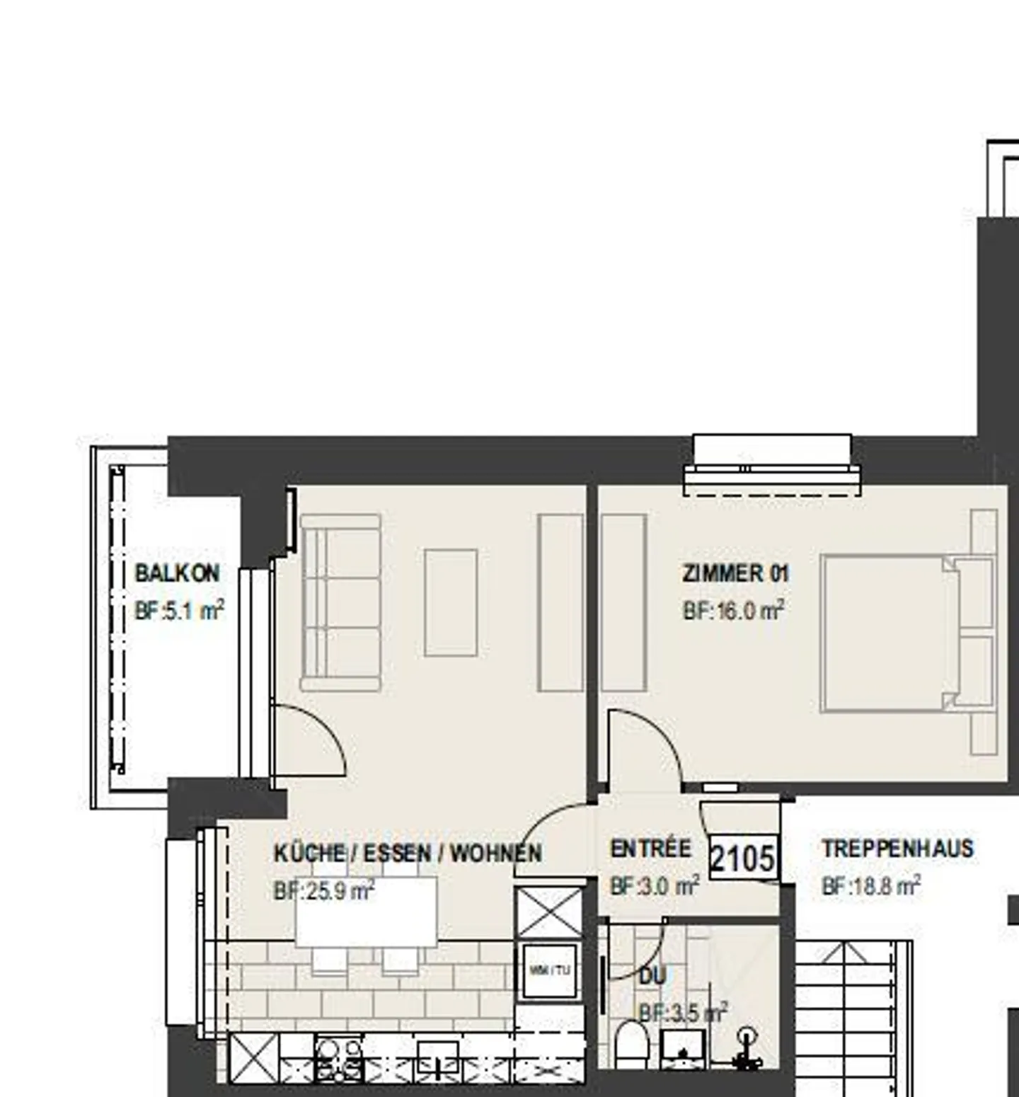 Charmante Wohnung mit Balkon - Foto 8 von 8