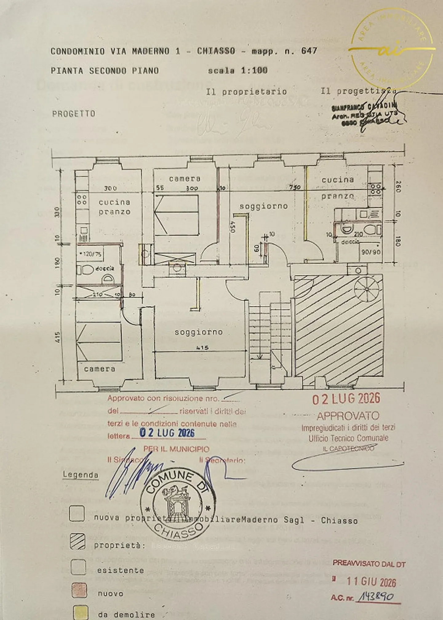 BILOCALE TO RENOVATE IN CENTRAL AREA OF CHIASSO - Photo 3 of 4