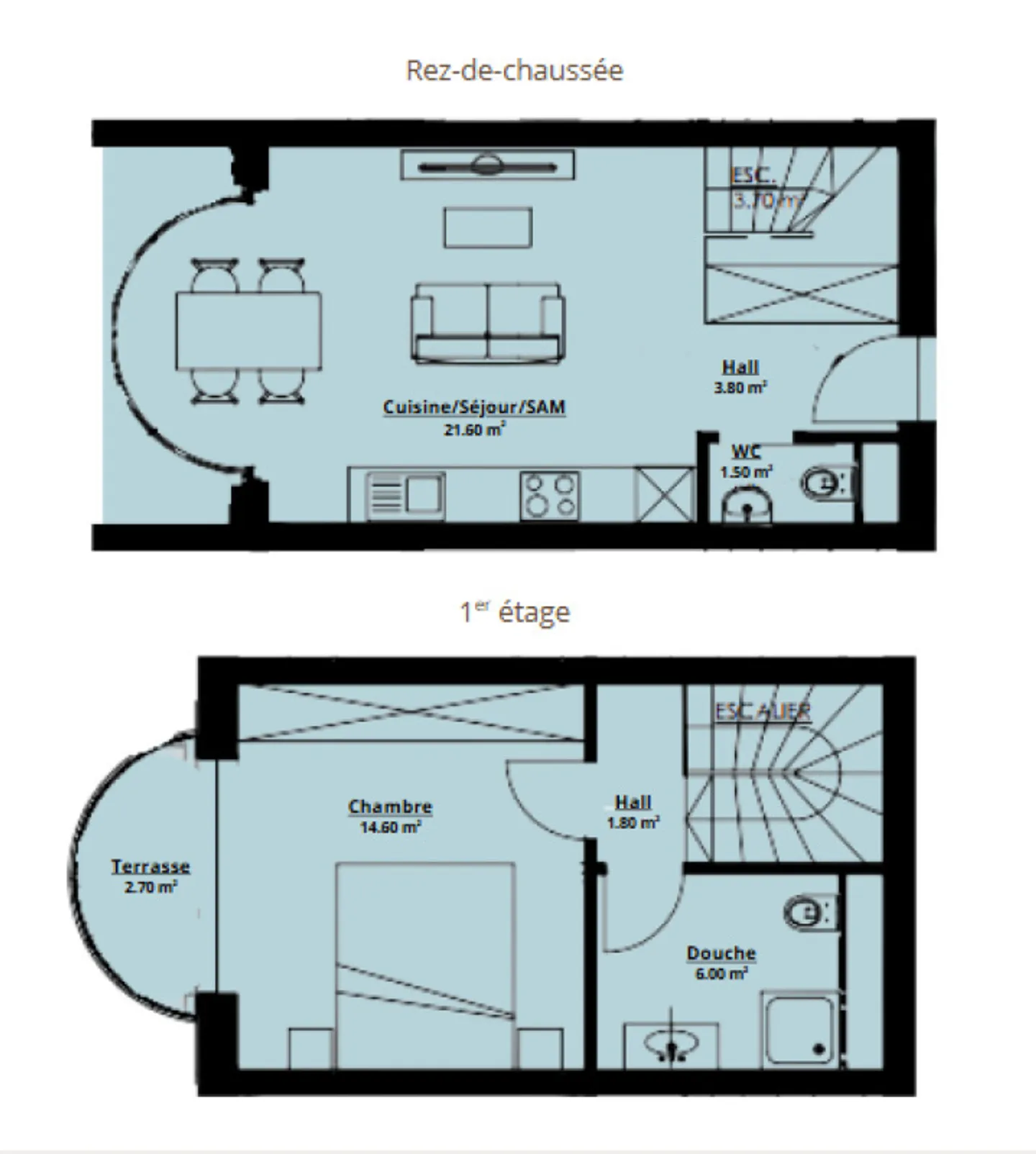 2.5 room duplex apartment - Photo 8 of 8