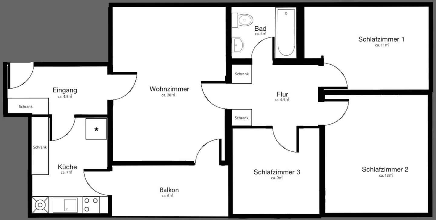 Appartamento di 4 stanze appena ristrutturato al 1° piano - Foto 13 di 13
