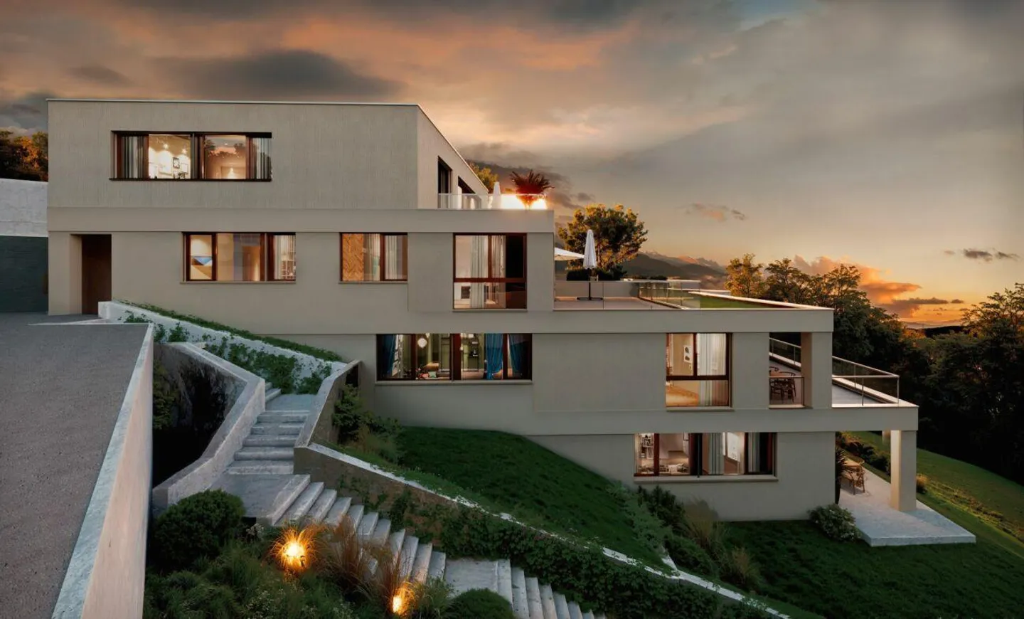Wohnen für höchste Ansprüche - Attika Terrassenhaus mit atemberaubender Alpensicht - Photo 4 sur 9