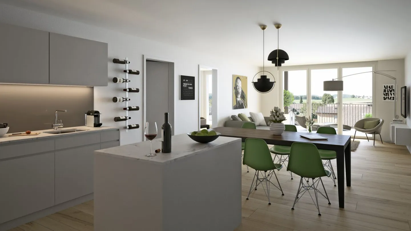 Première occupation 2026 - Appartement moderne de 2,5 pièces avec grand balcon ! - Photo 3 sur 5