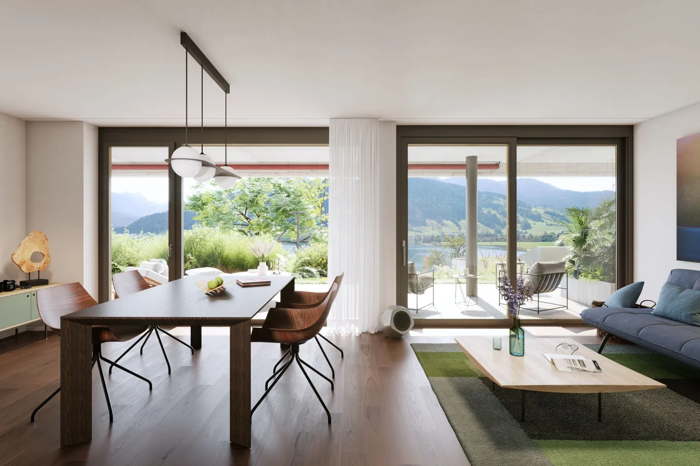 EXKLUSIVES NEUBAU-JUWEL: Luxus-Gartenwohnung mit 180°-Panoramablick auf See & Berge - Foto 1 von 8