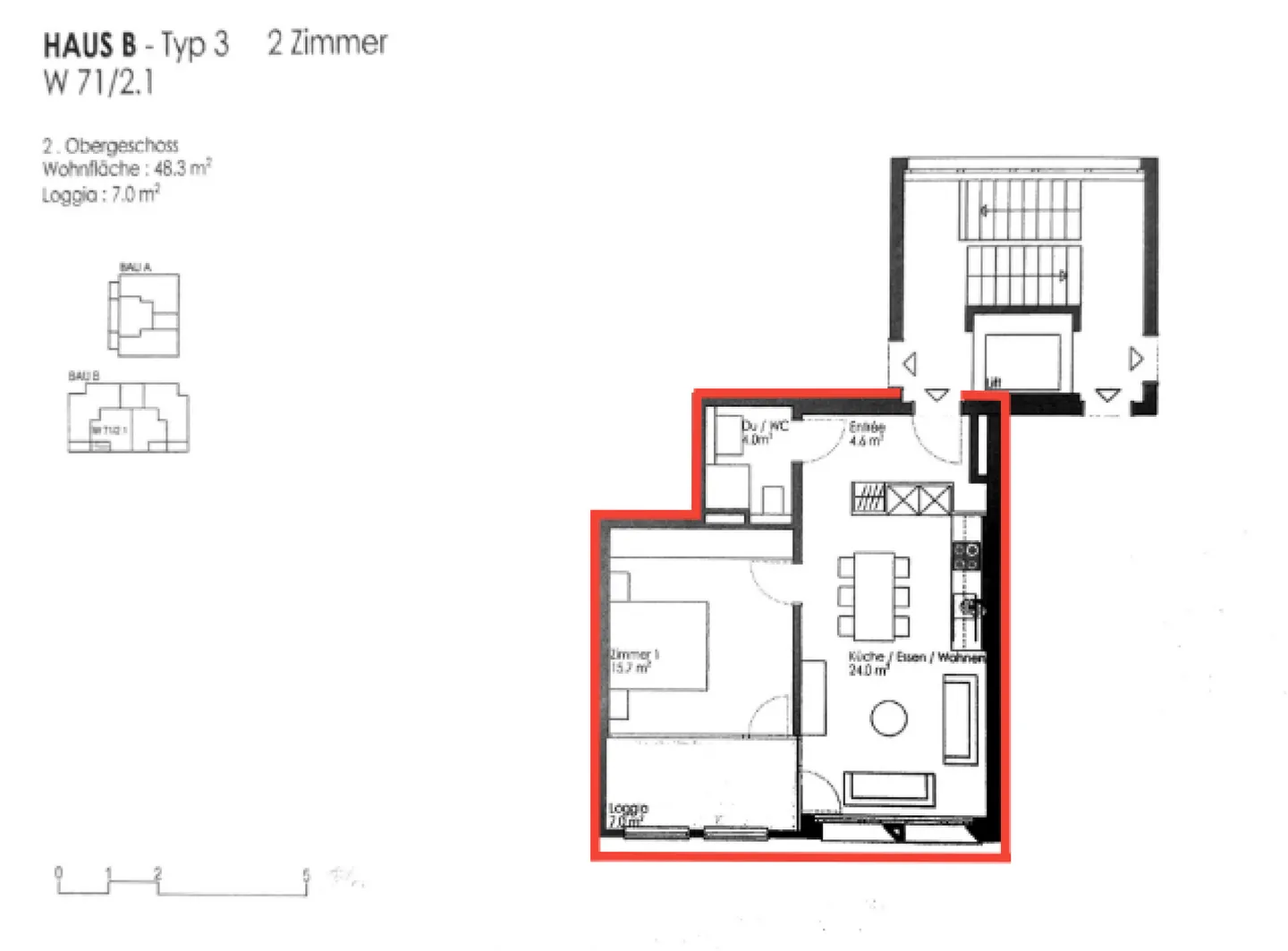 Modernes Apartment mit Loggia - Foto 12 von 13