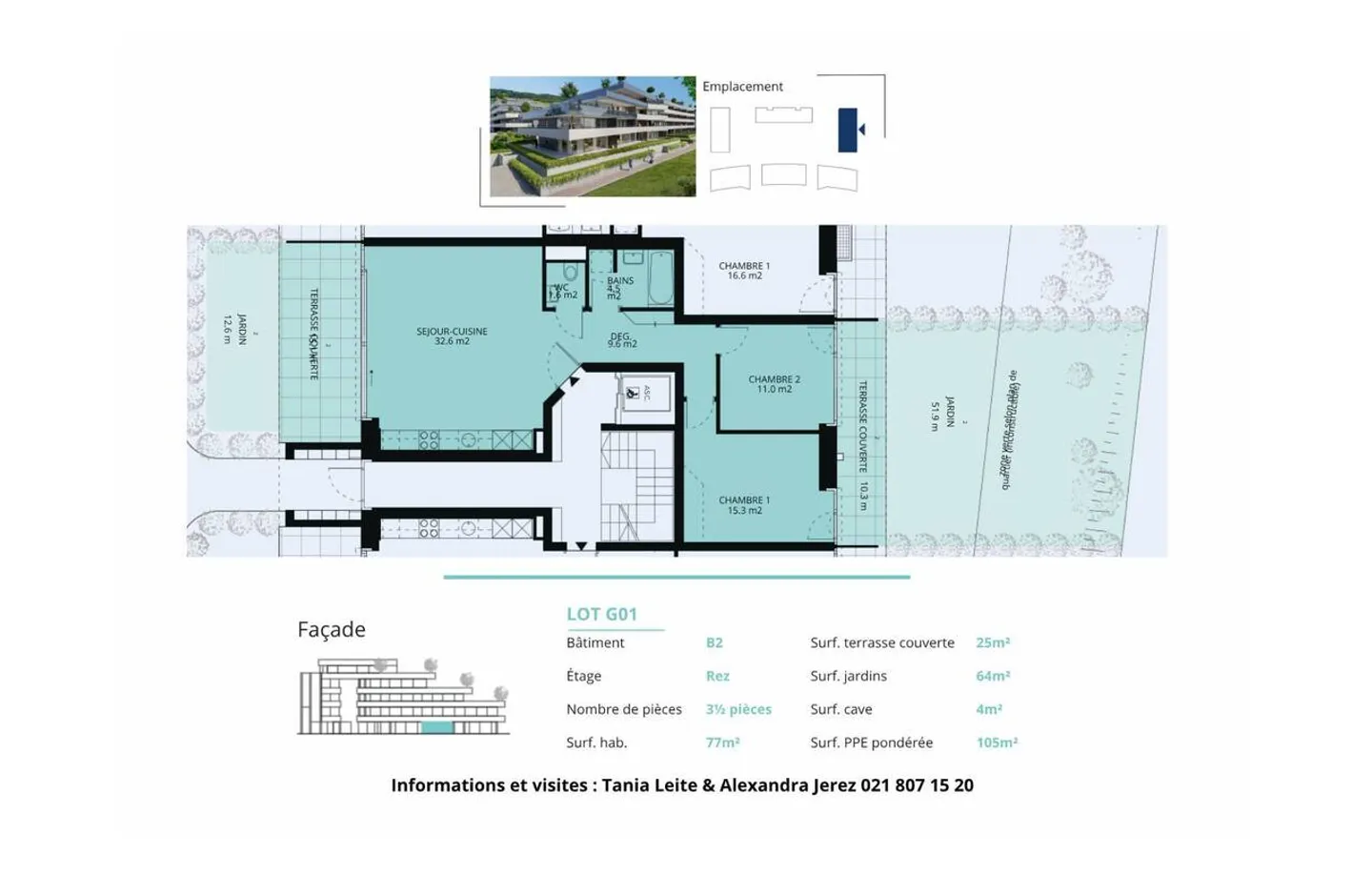 New Action 3.5-Room Apartment with 2 Terraces and 2 Gardens West/East - Photo 13 of 13