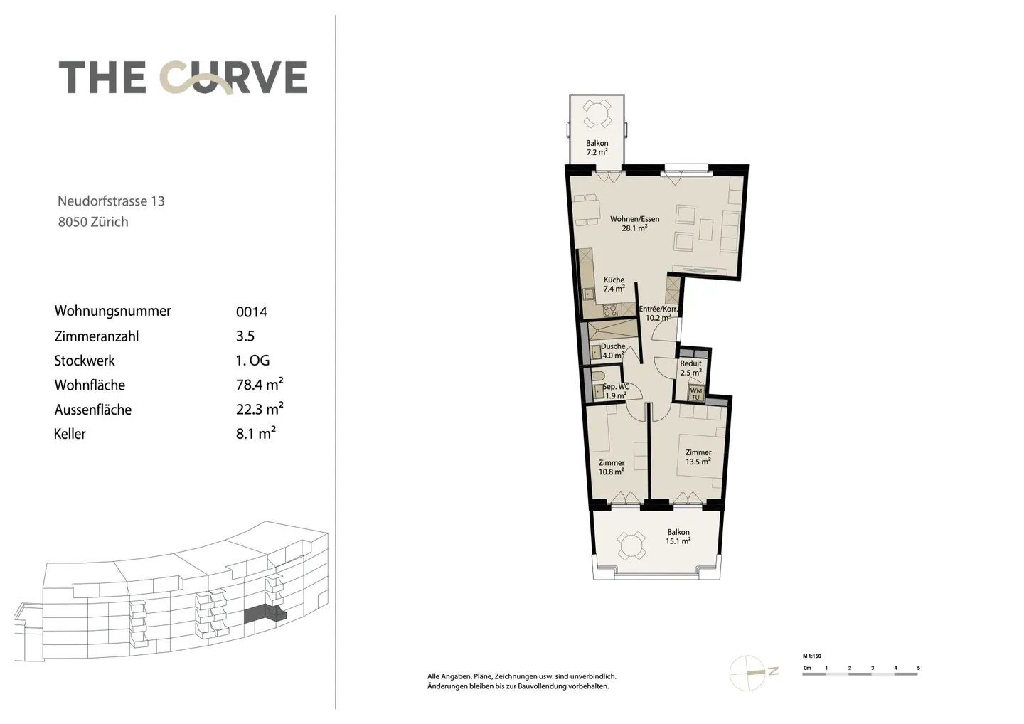 Moderne 3.5-Zimmer-Neubauwohnung nahe Zentrum Oerlikon - Foto 7 von 7