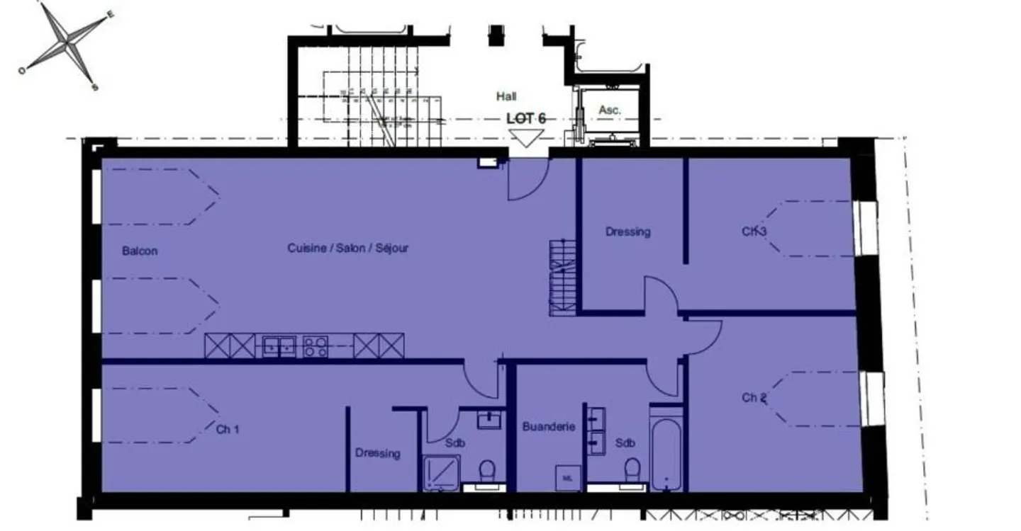 Neues Duplex mit 4,5 Zimmern und Gatelas - Foto 4 von 5