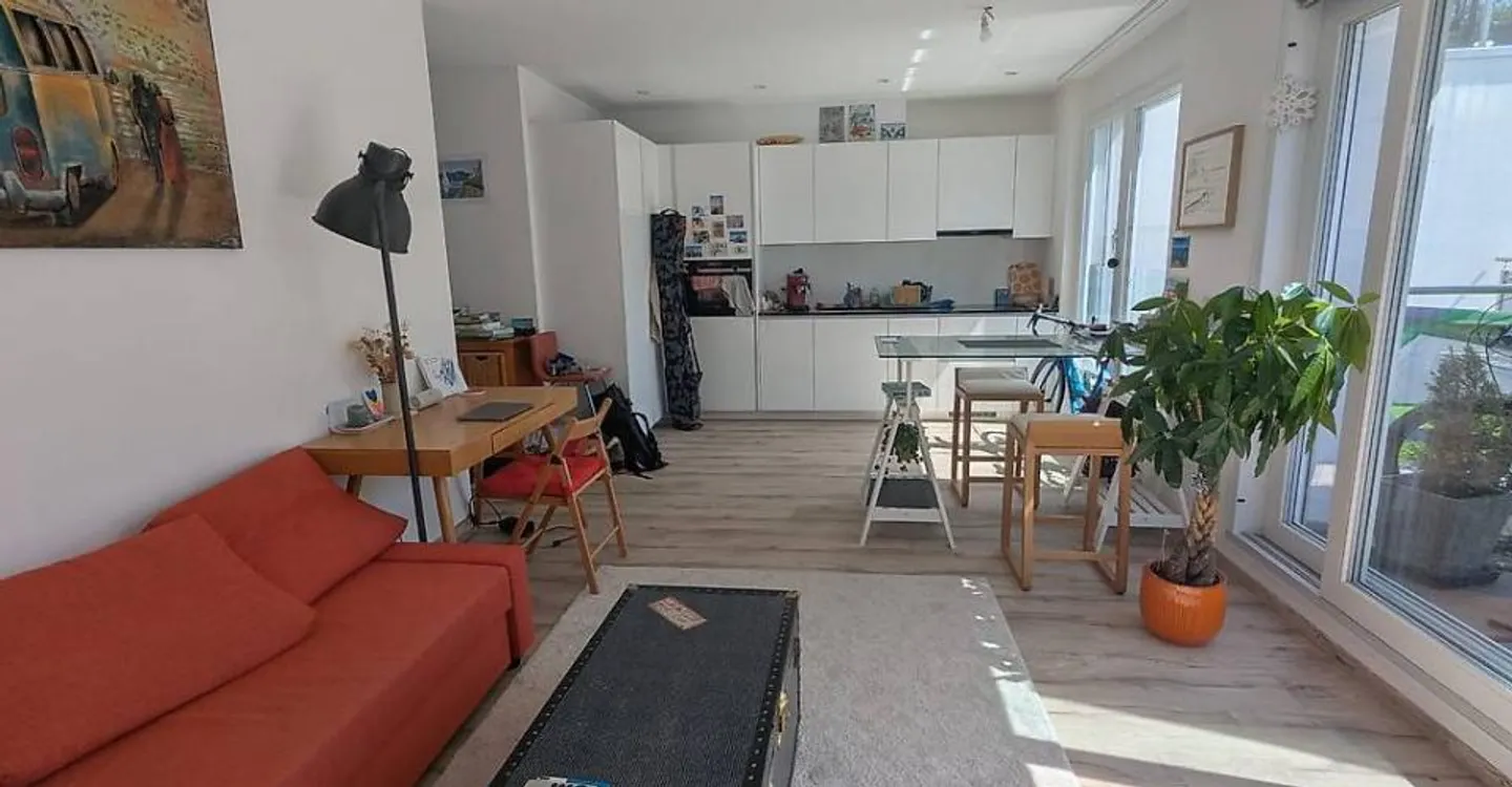 GRAND-LANCY - 3-Zimmer-Wohnung von +/- 60 m² mit Terrasse von 16 m² - Foto 2 von 4