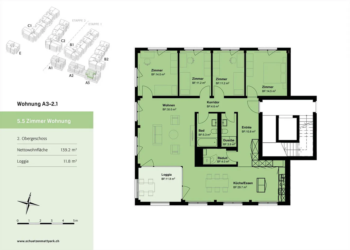 Geräumige 5.5 Zimmer Wohnung - Foto 6 von 7