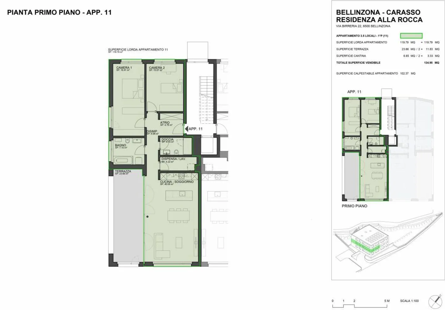 Residenza Alla Rocca - App. 11 Primo piano - 3.5 locali - Foto 9 di 12