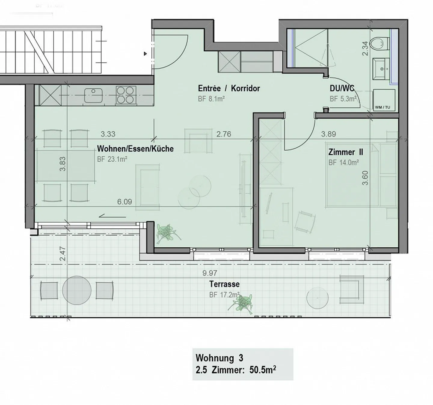 Moderne appartement neuf de 2,5 pièces à Kerzers - Photo 4 sur 6