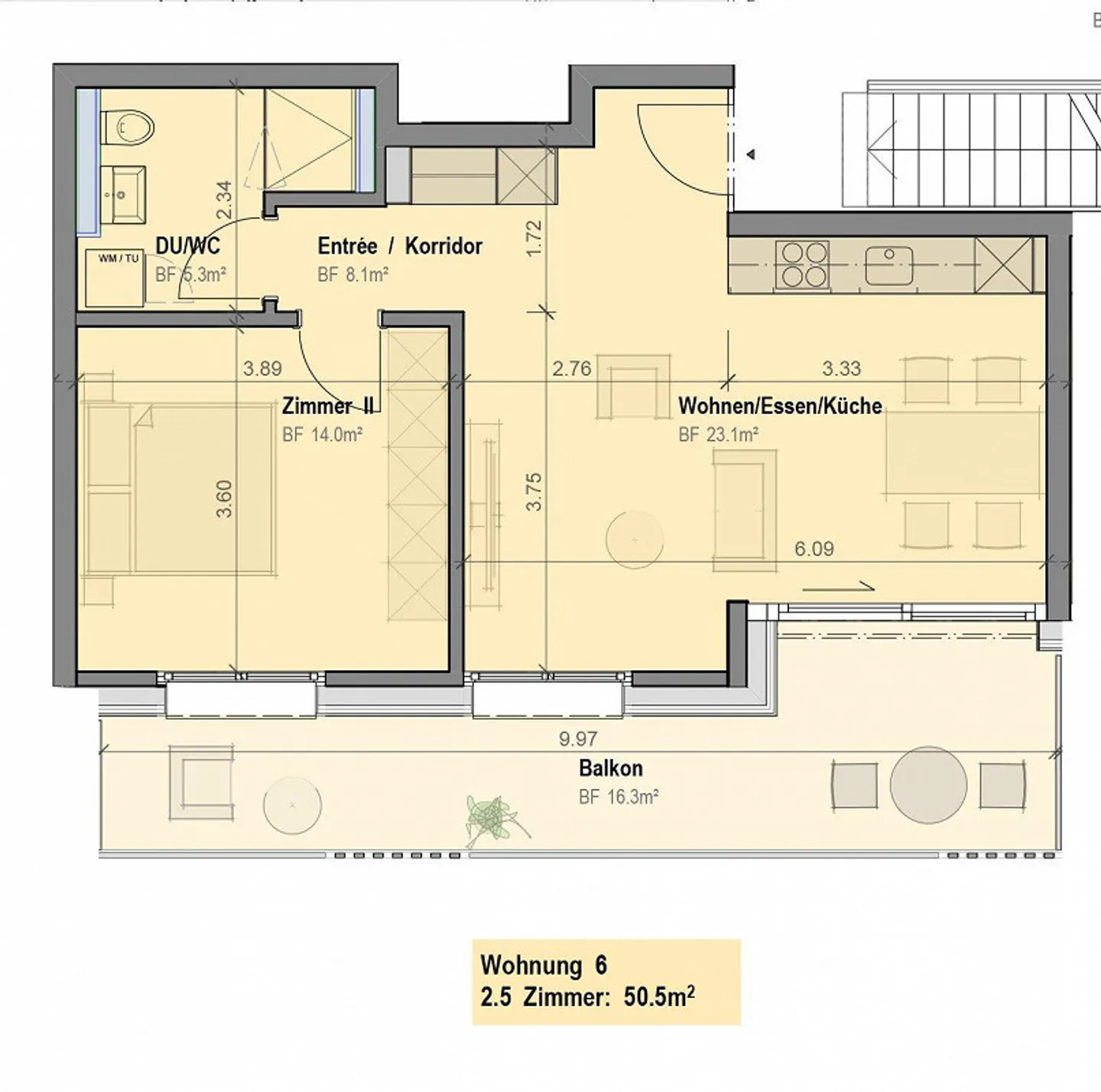 Moderne appartement neuf de 2,5 pièces à Kerzers - Photo 5 sur 6