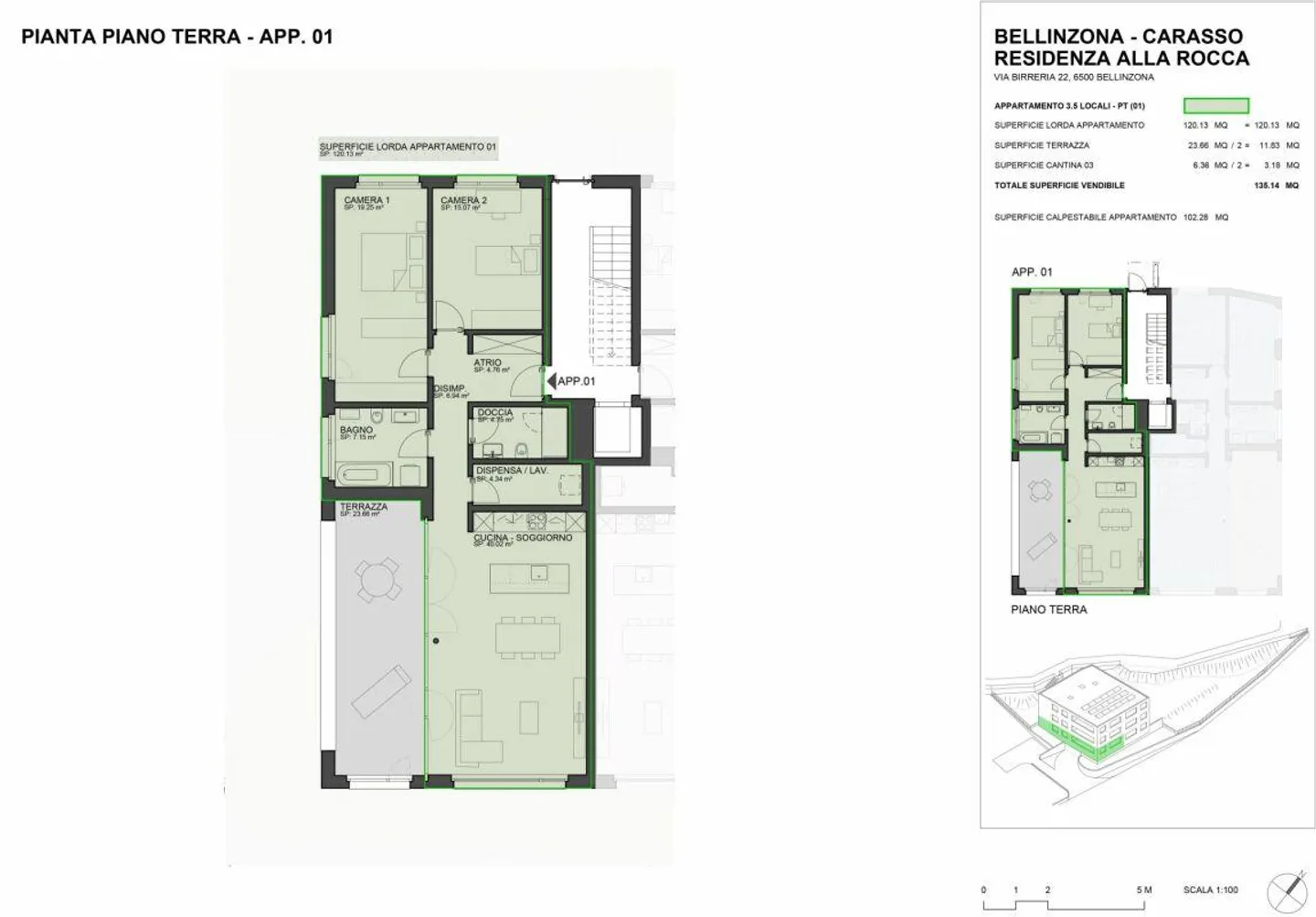 Residenza Alla Rocca - App. 01 Piano terra - 3.5 locali - Foto 3 di 13