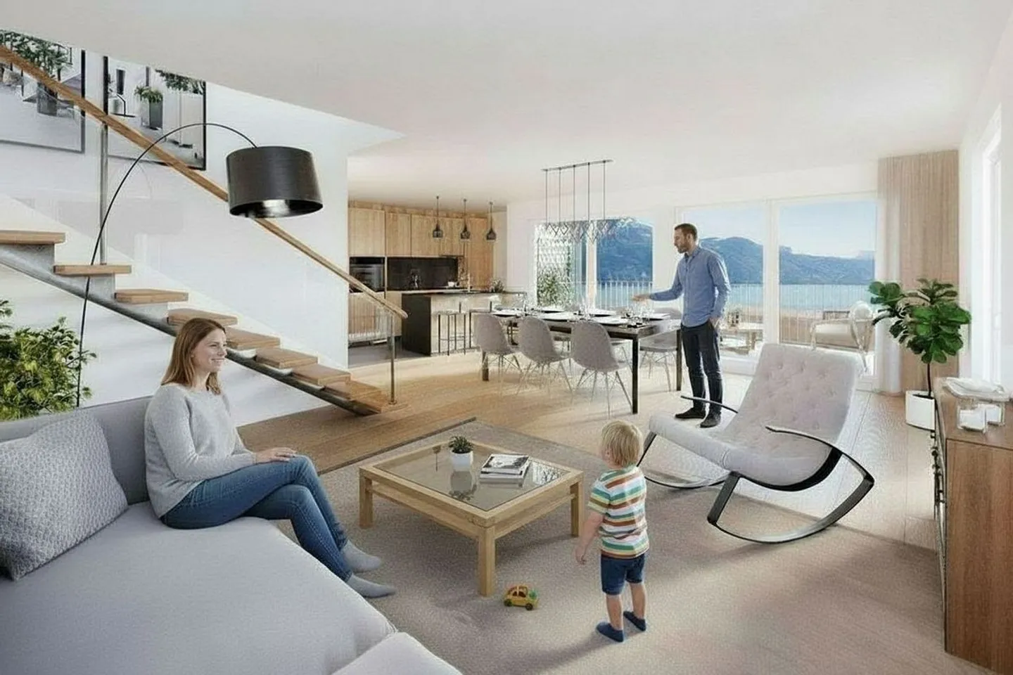 Außergewöhnliches neues Duplex-Penthouse mit 5,5 Zimmern, großem Balkon und spektakulärem Blick - Foto 2 von 7